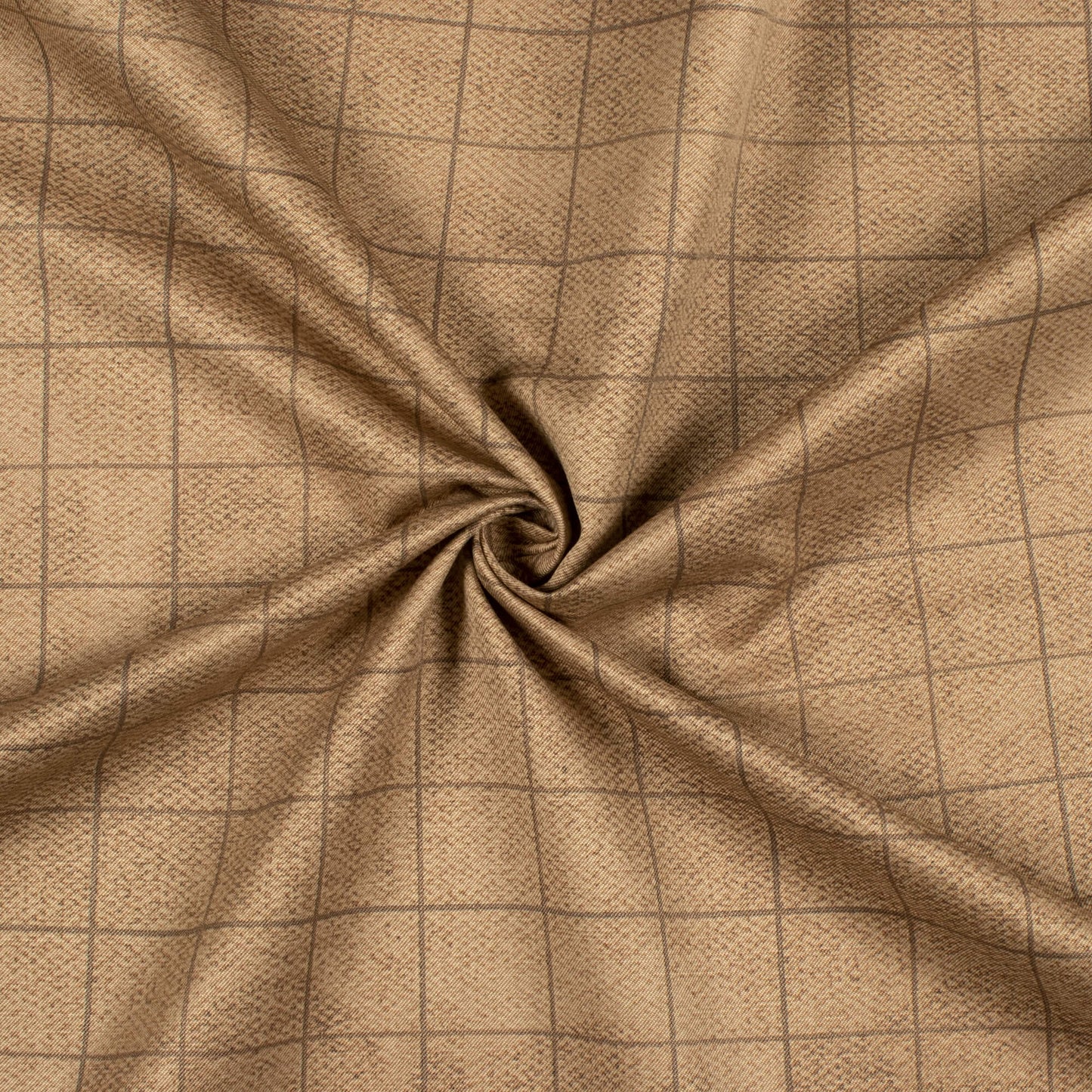 Beige Checks Printed Luxury Suiting Fabric