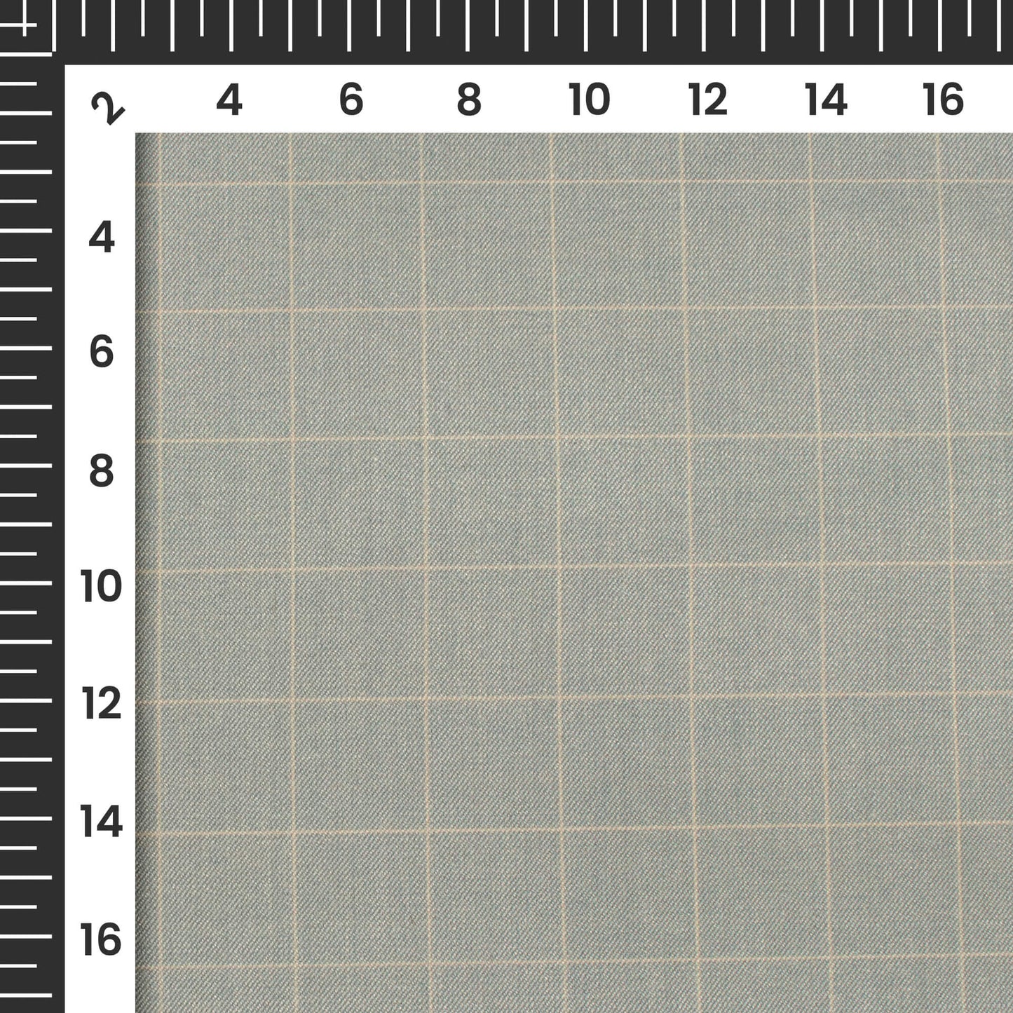 Dusty Blue Checks Printed Luxury Suiting Fabric