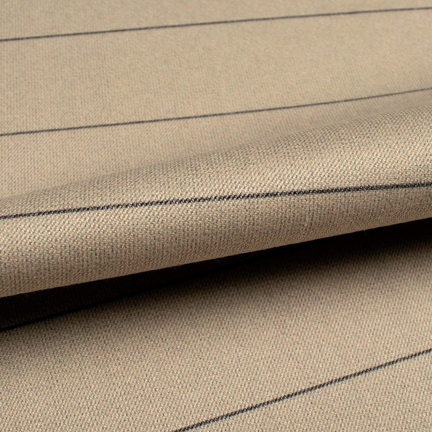 Linen Beige Stripes Printed Luxury Suiting Fabric