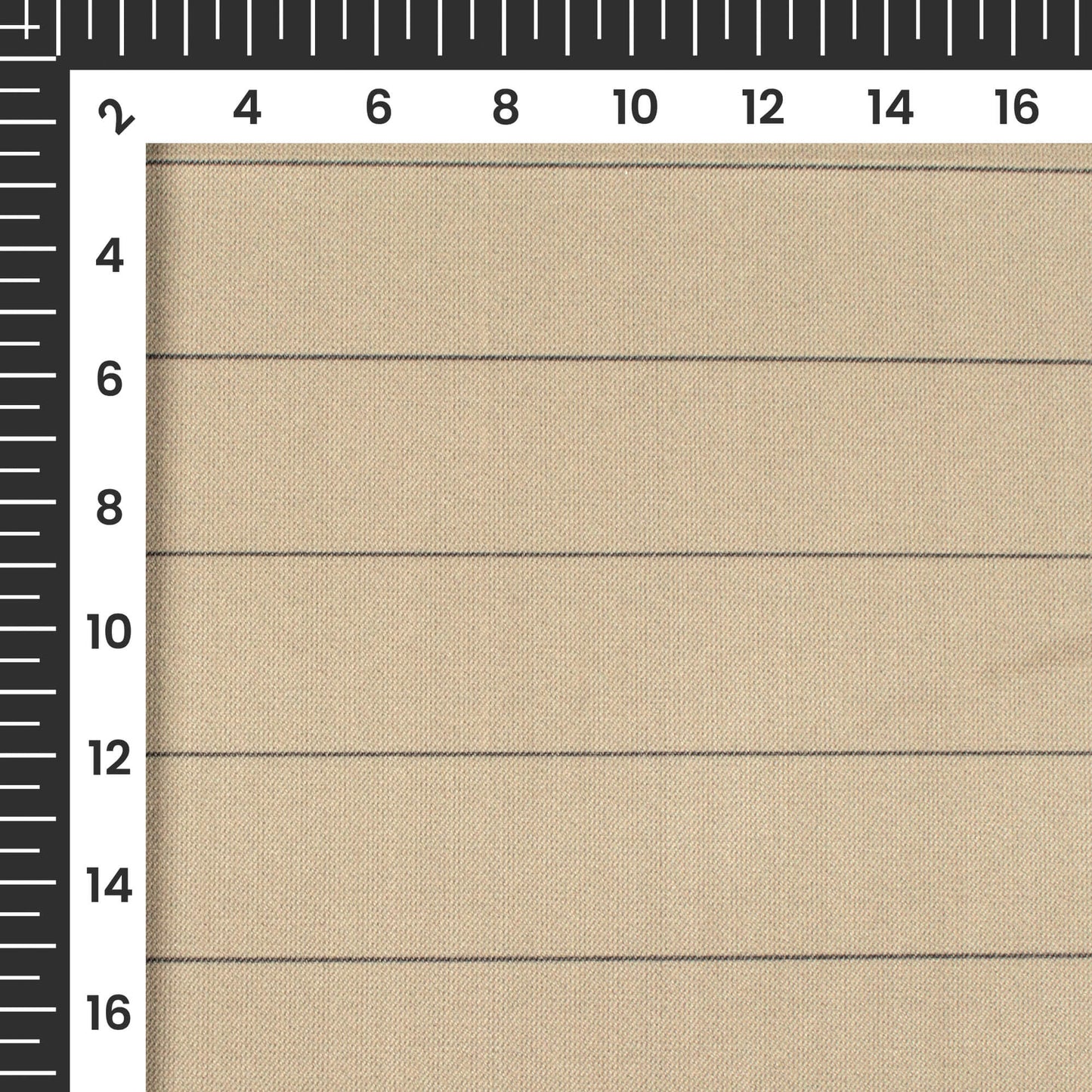 Linen Beige Stripes Printed Luxury Suiting Fabric