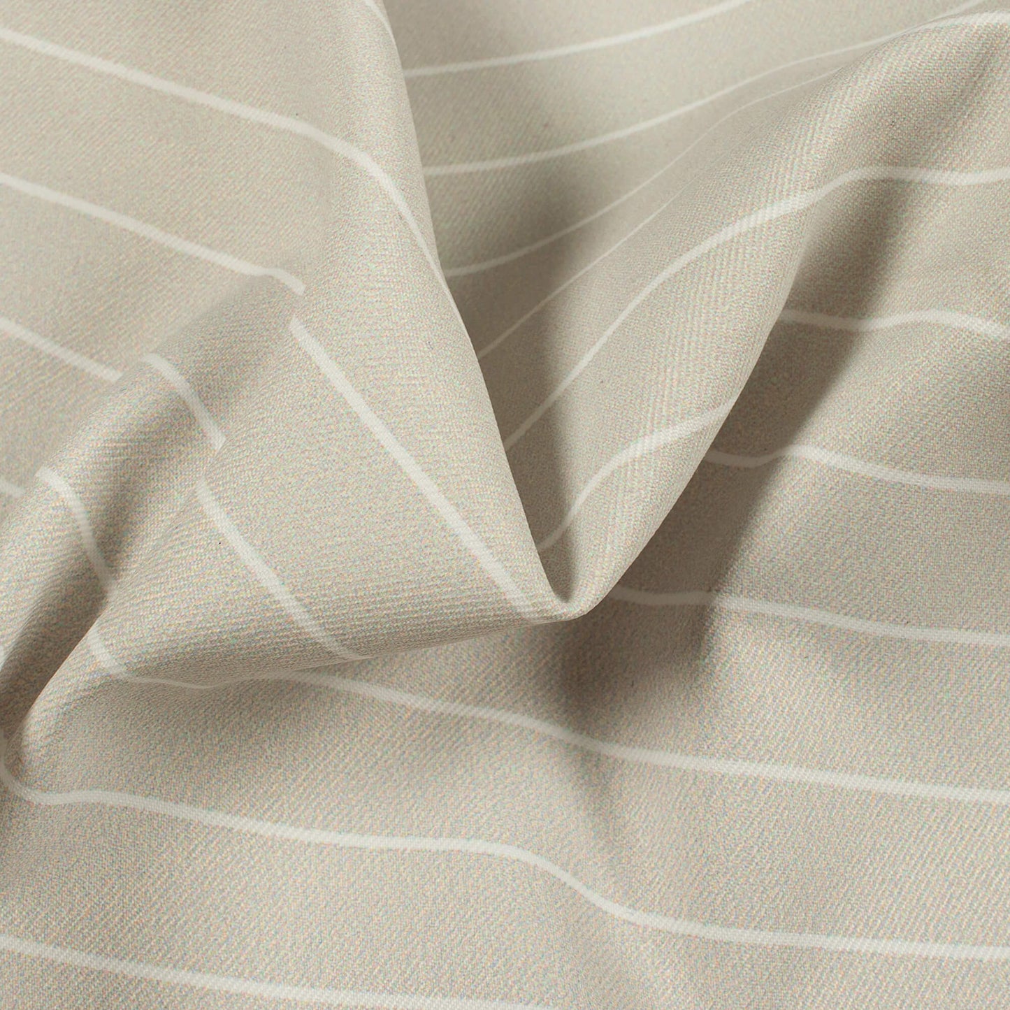Oat Beige Stripes Printed Luxury Suiting Fabric