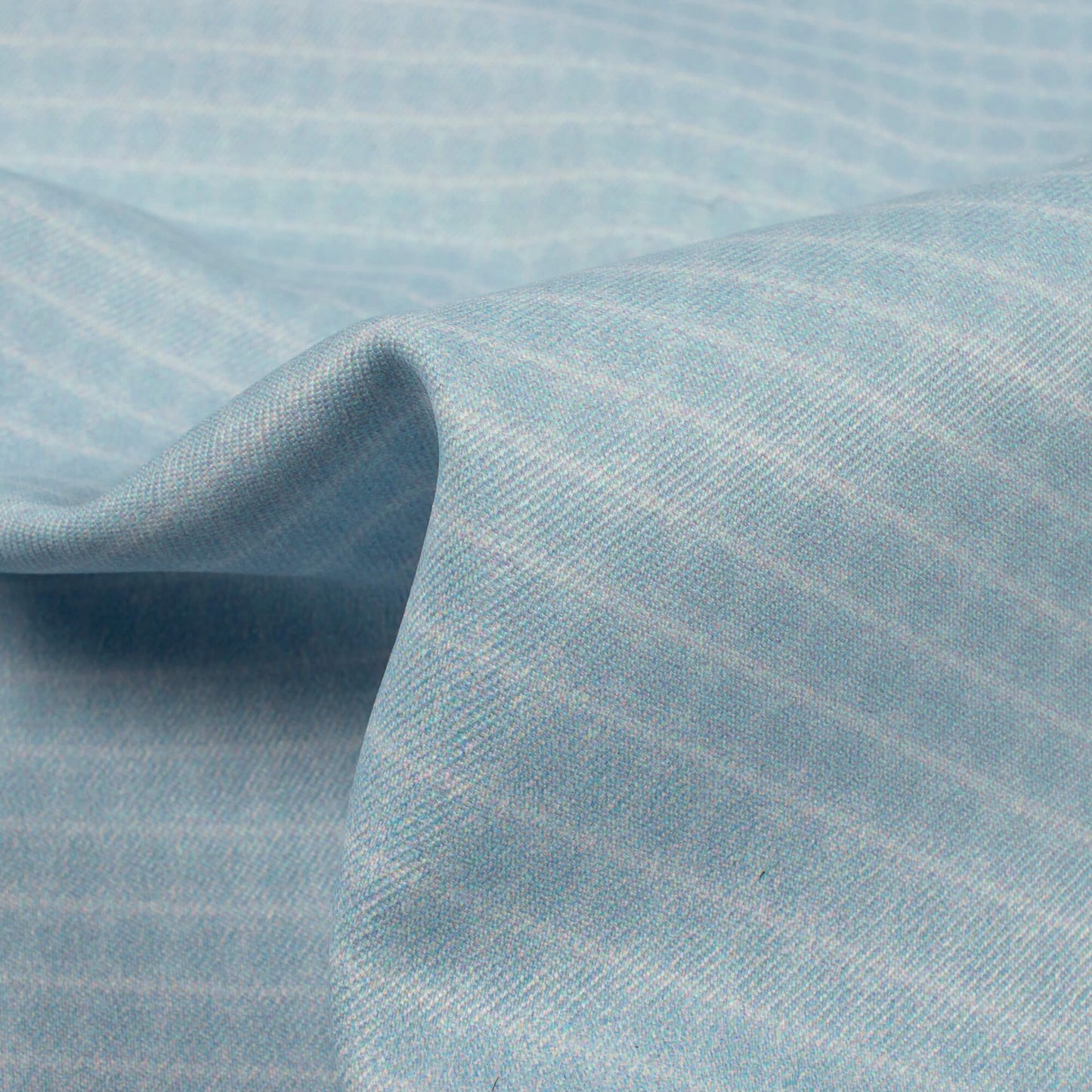 Pale Blue Checks Printed Luxury Suiting Fabric