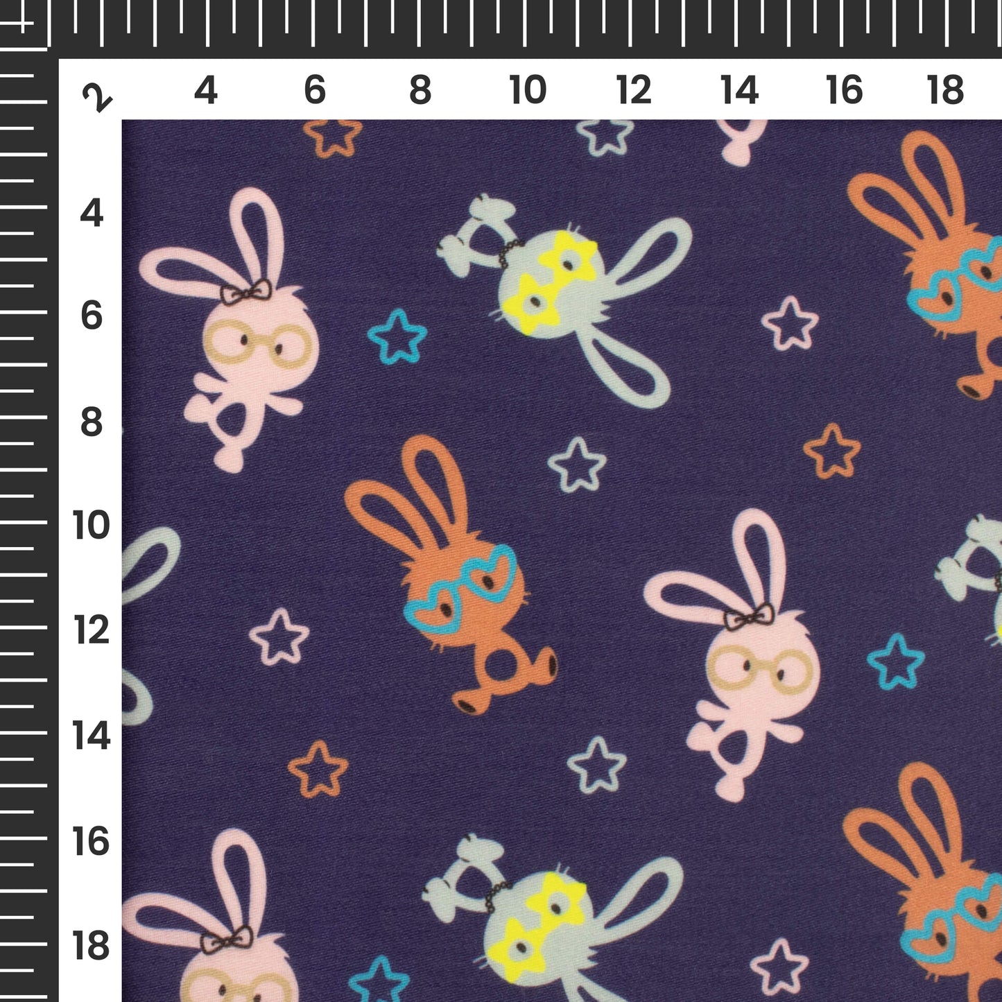 Funny Bunny Kids Print Poly Glazed Cotton Fabric
