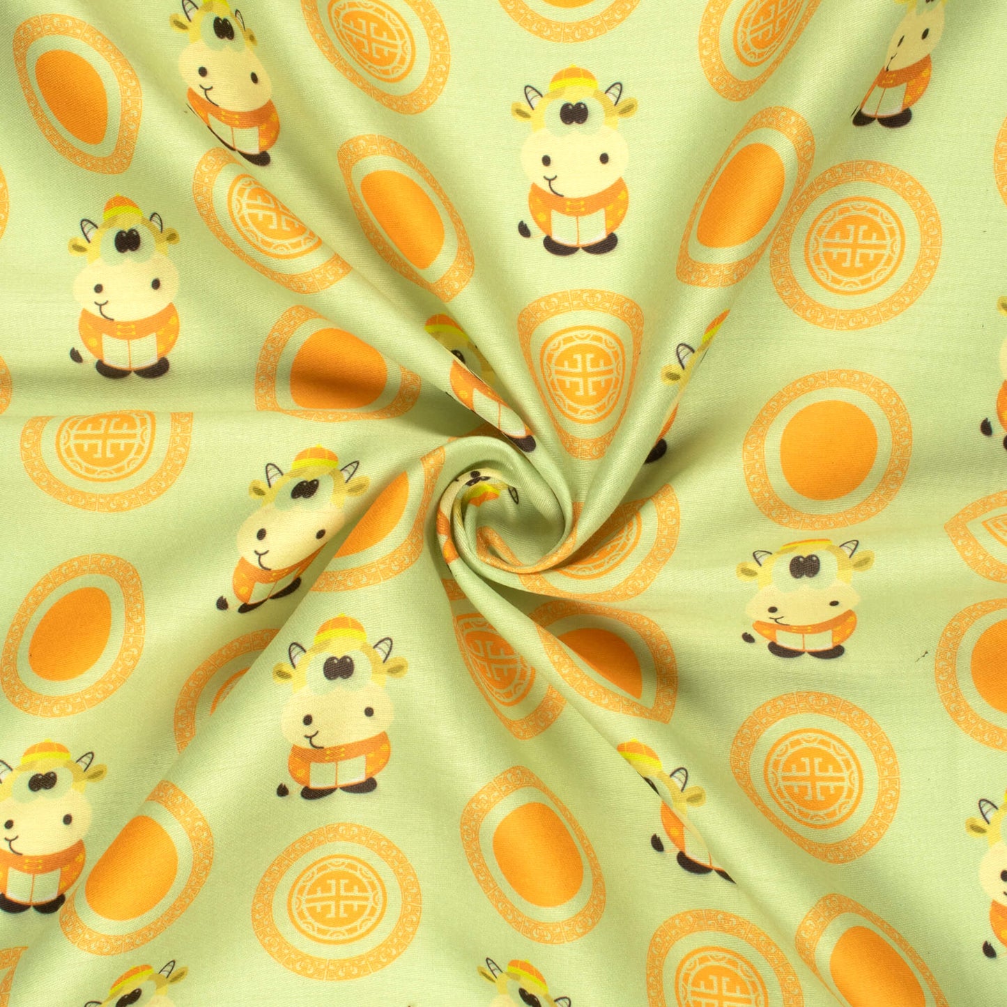 Cartoon Honeybee Kids Print Poly Glazed Cotton Fabric