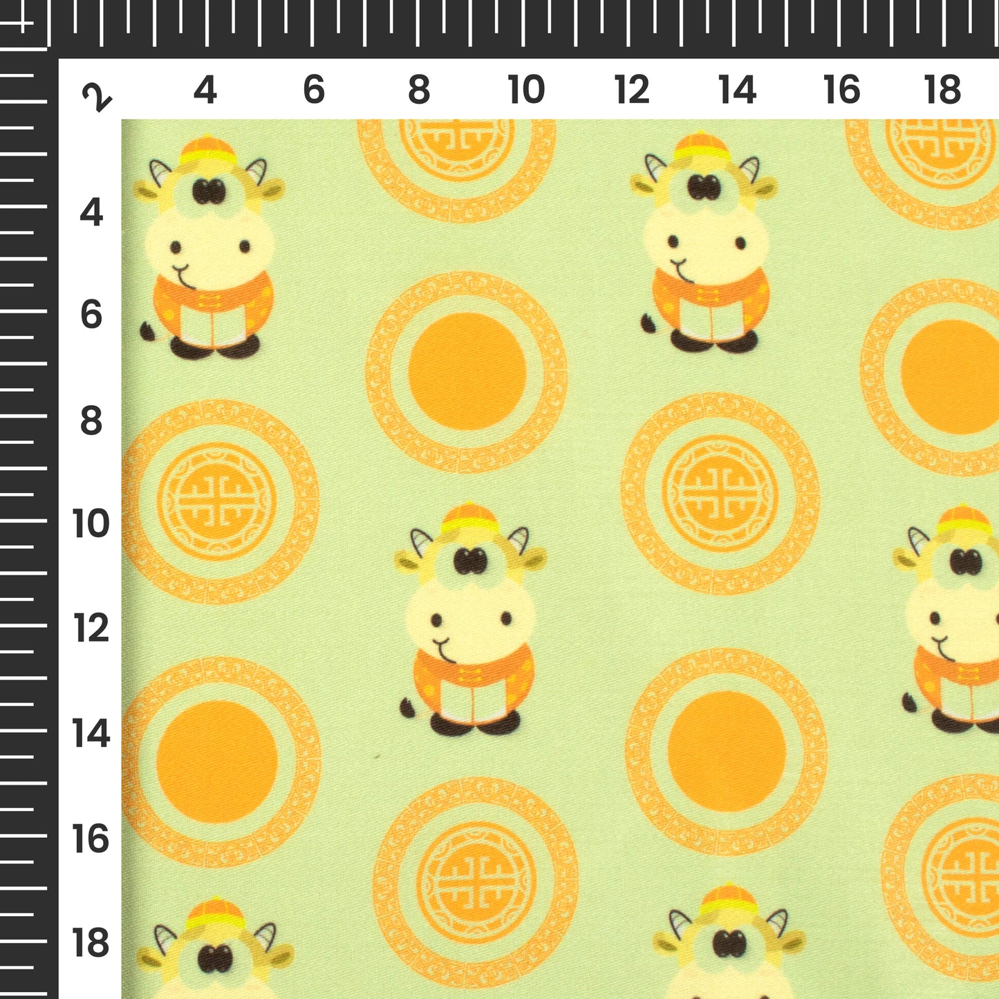 Cartoon Honeybee Kids Print Poly Glazed Cotton Fabric