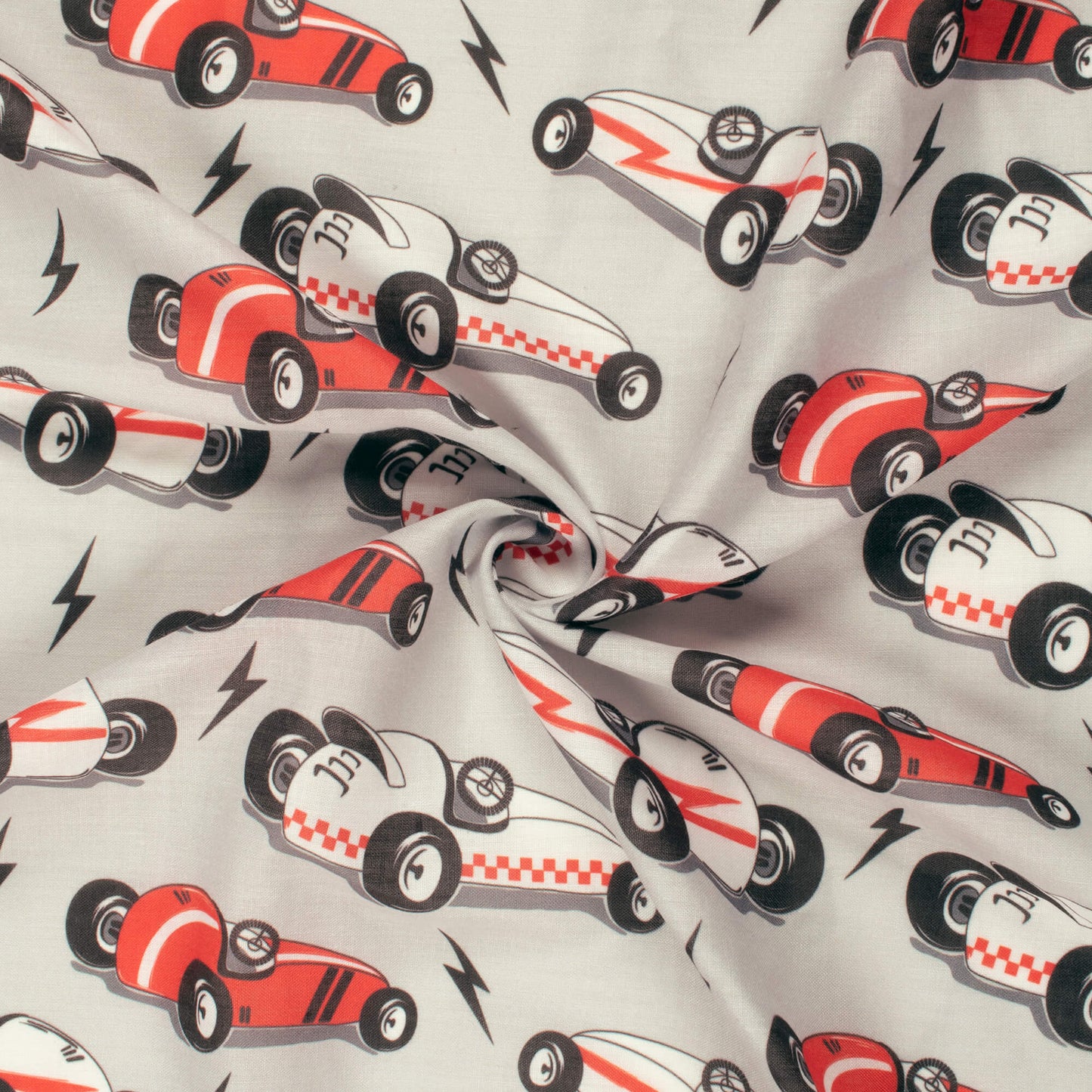 Trendy Vintage Cars Printed Poly Cambric Fabric