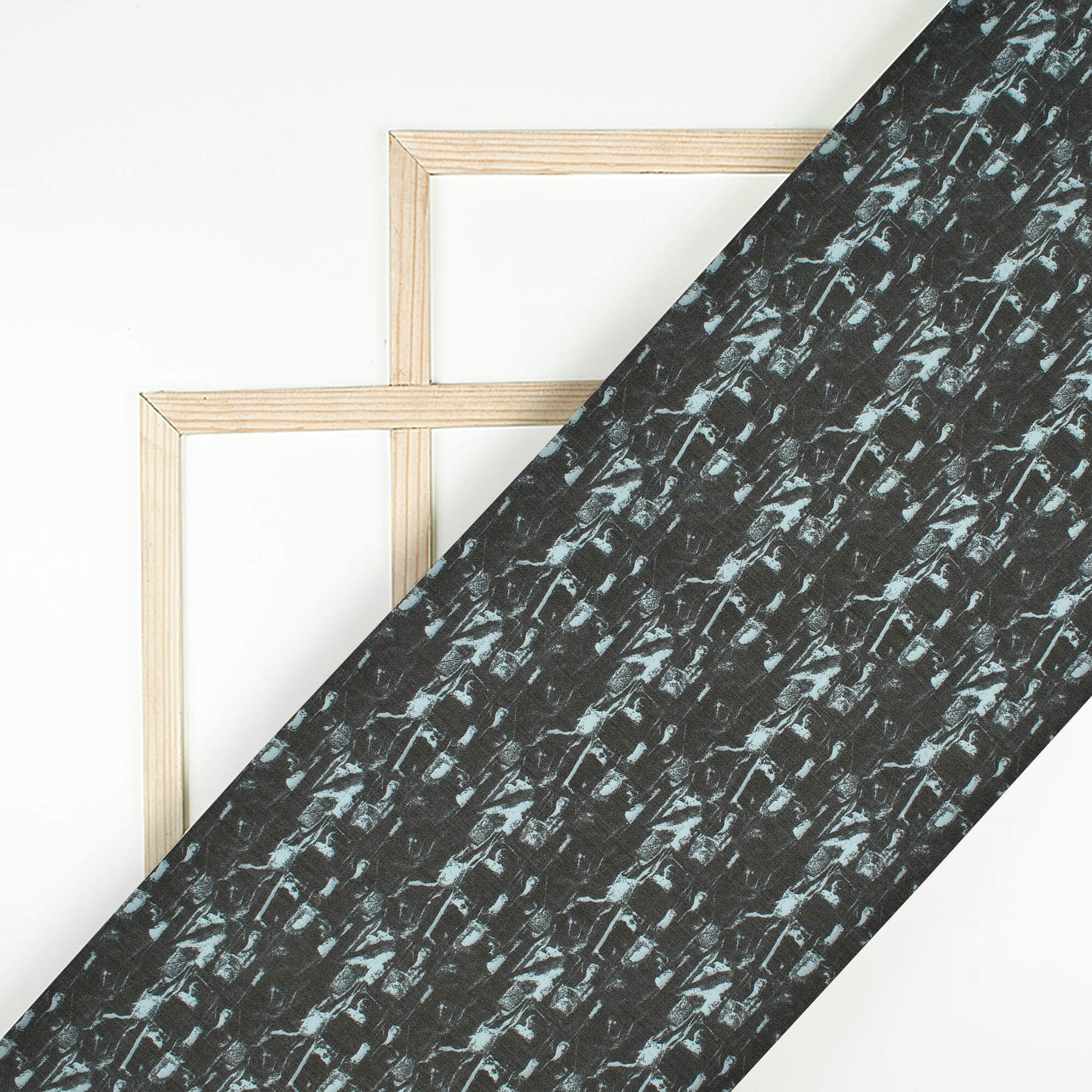 Black And Blue Abstract Printed Exclusive Shirting Fabric