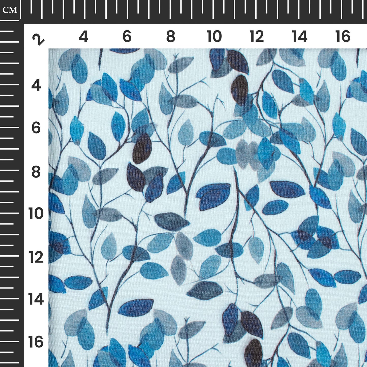 Blue Leaf Printed Exclusive Shirting Fabric