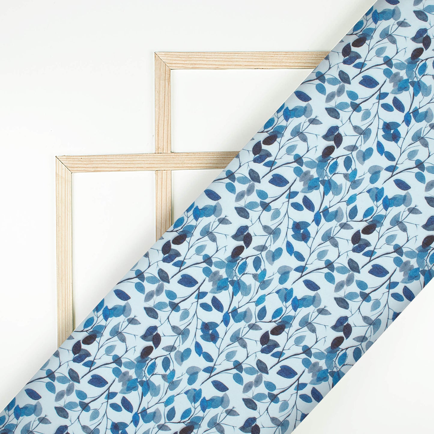 Blue Leaf Printed Exclusive Shirting Fabric