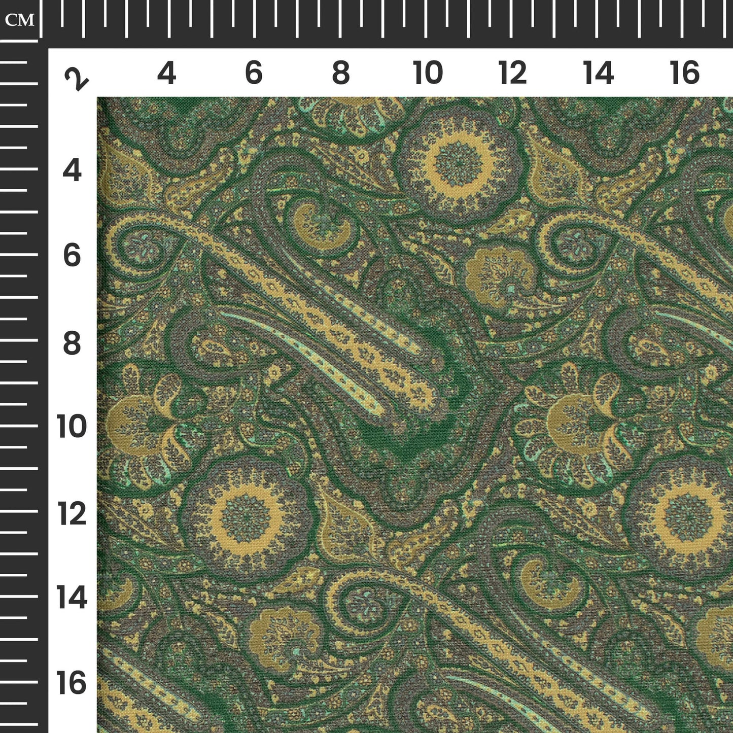 Forest Green Mugal Printed Exclusive Shirting Fabric