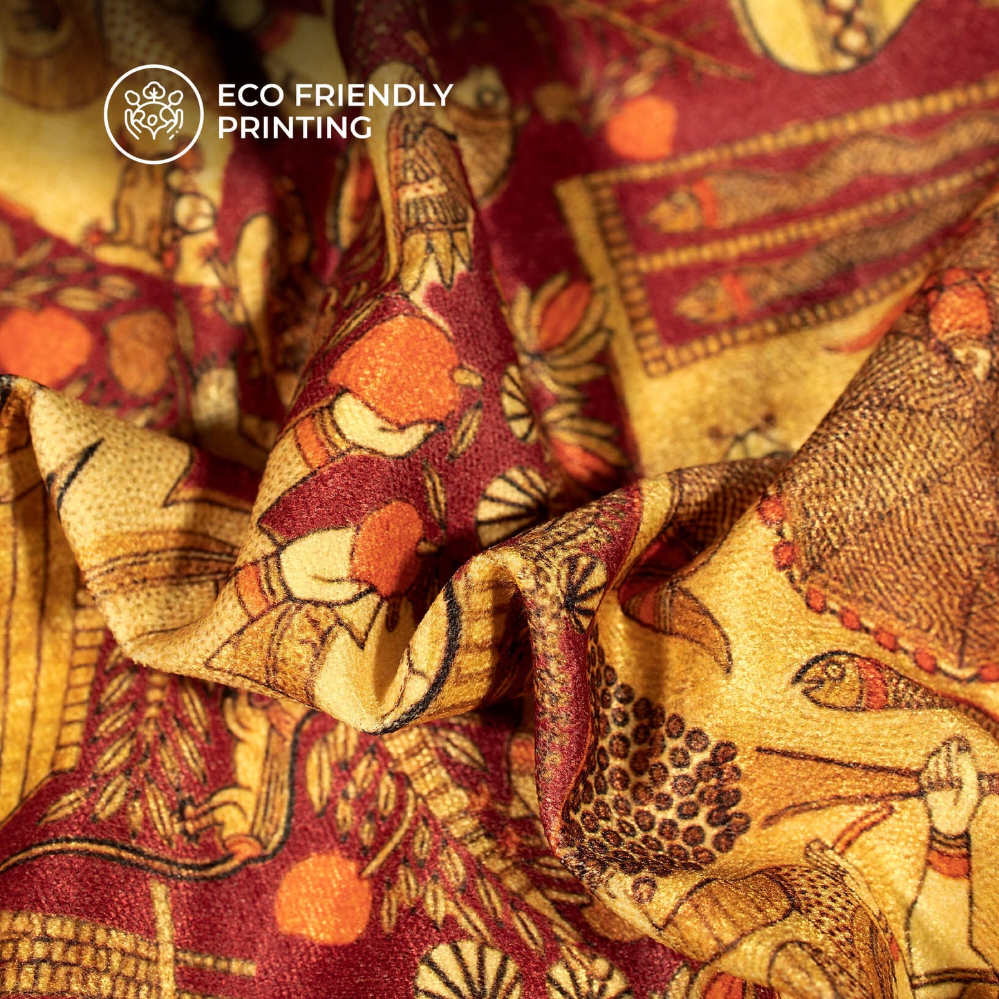 Maroon Madhuvanii Digital Print Premium Velvet Fabric