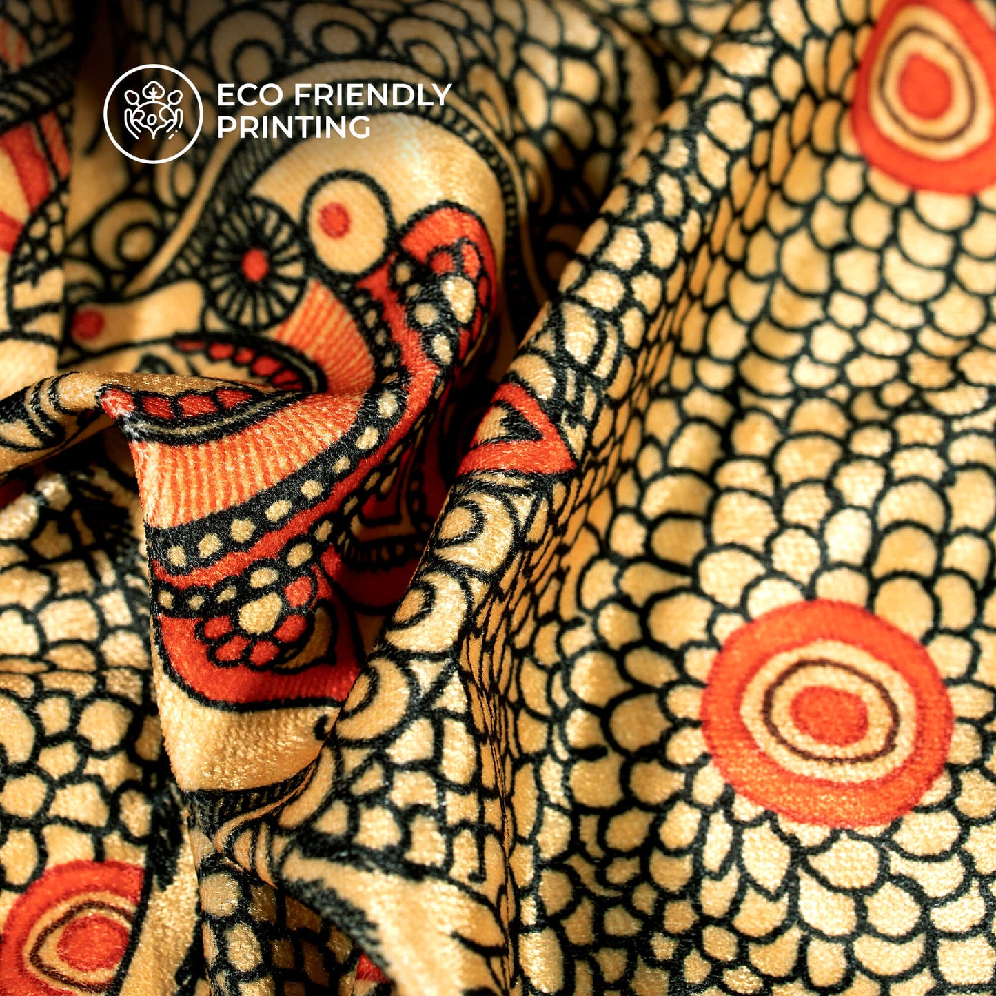 Copper Beige Madhuvanii Digital Print Premium Velvet Fabric