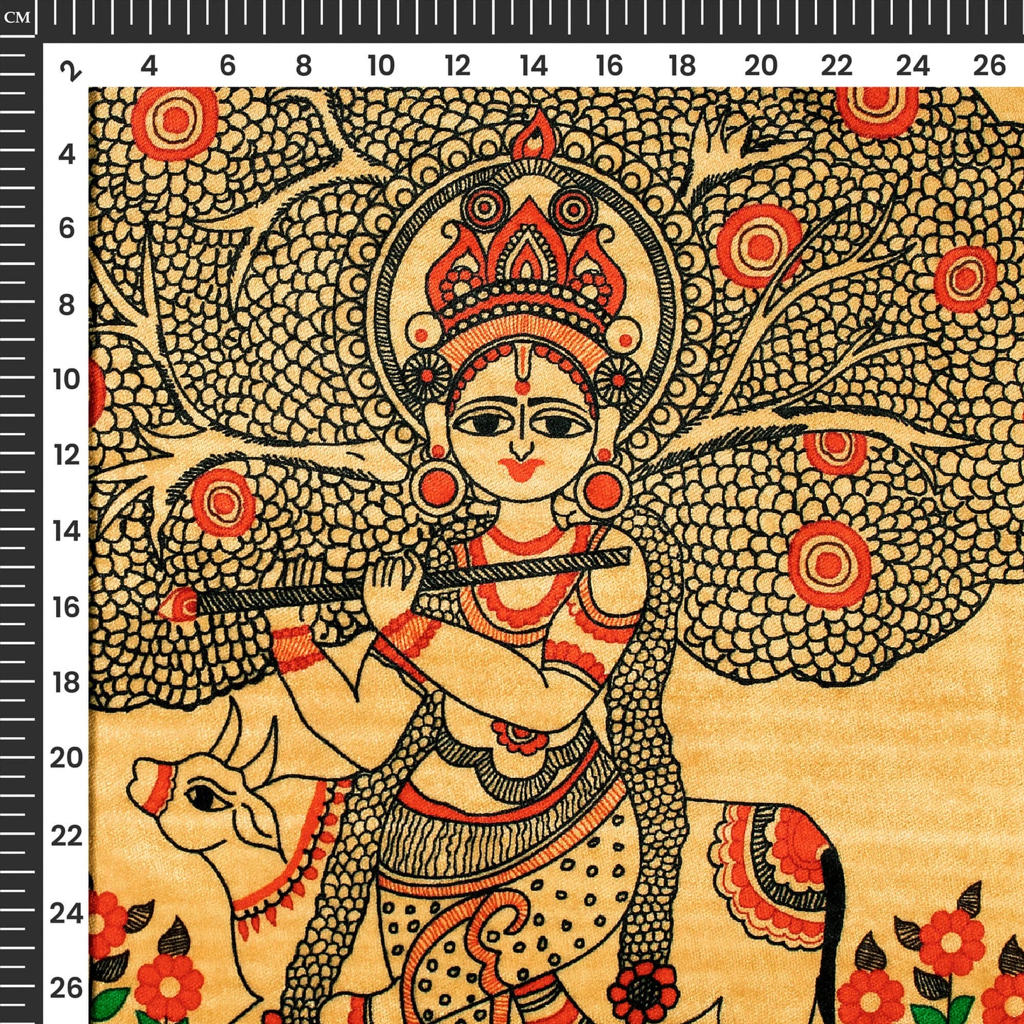 Copper Beige Madhuvanii Digital Print Premium Velvet Fabric