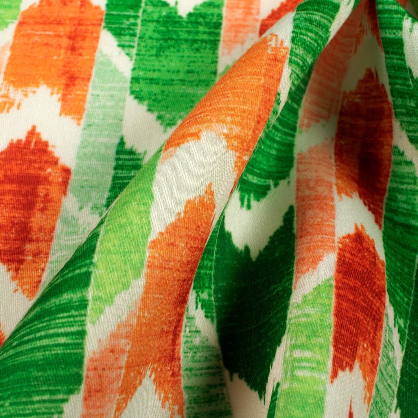Tri-Color Abstract Printed Poly Glazed Cotton Fabric