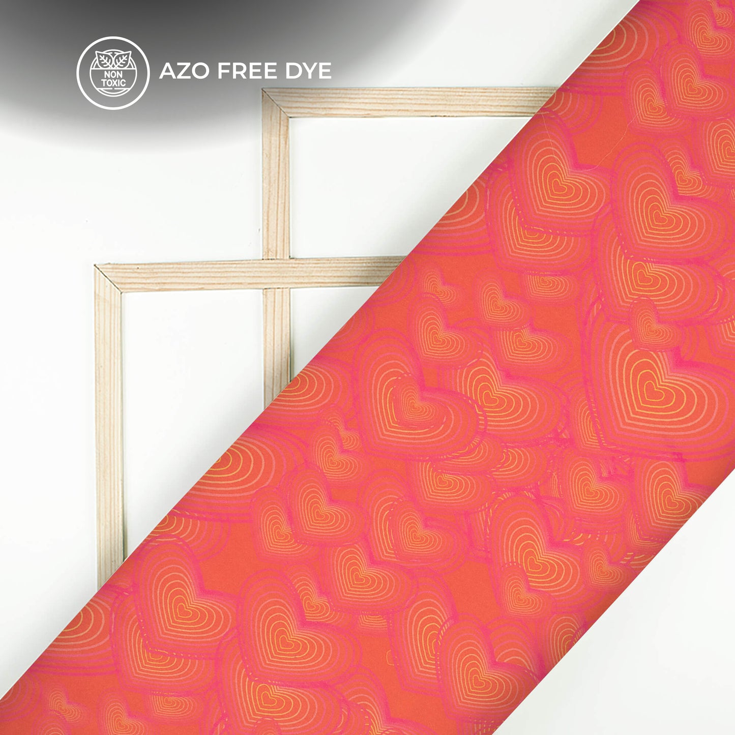 Geometric Heart Printed Crepe Silk Fabric