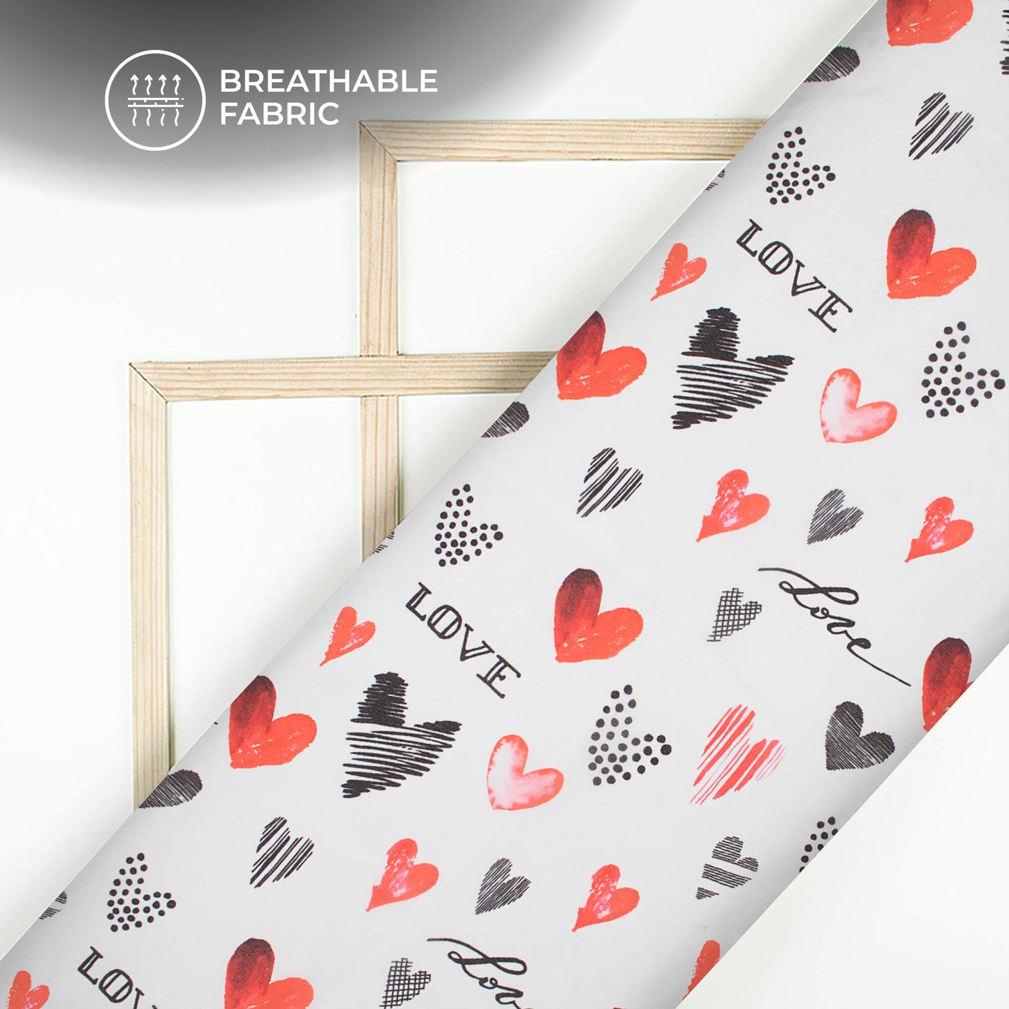 Valentine's Quirky Printed Georgette Fabric