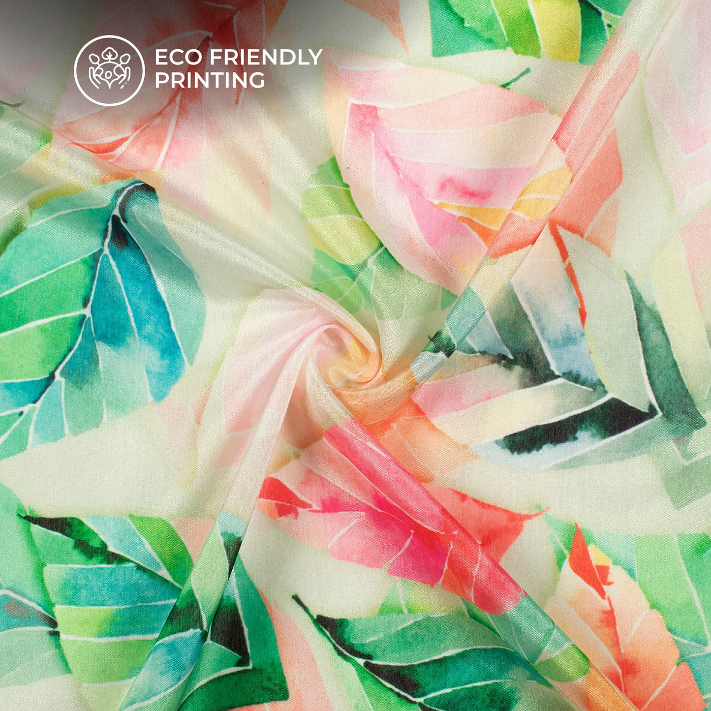 Exclusive Leafage Digital Print Poly Chinnon Chiffon Fabric