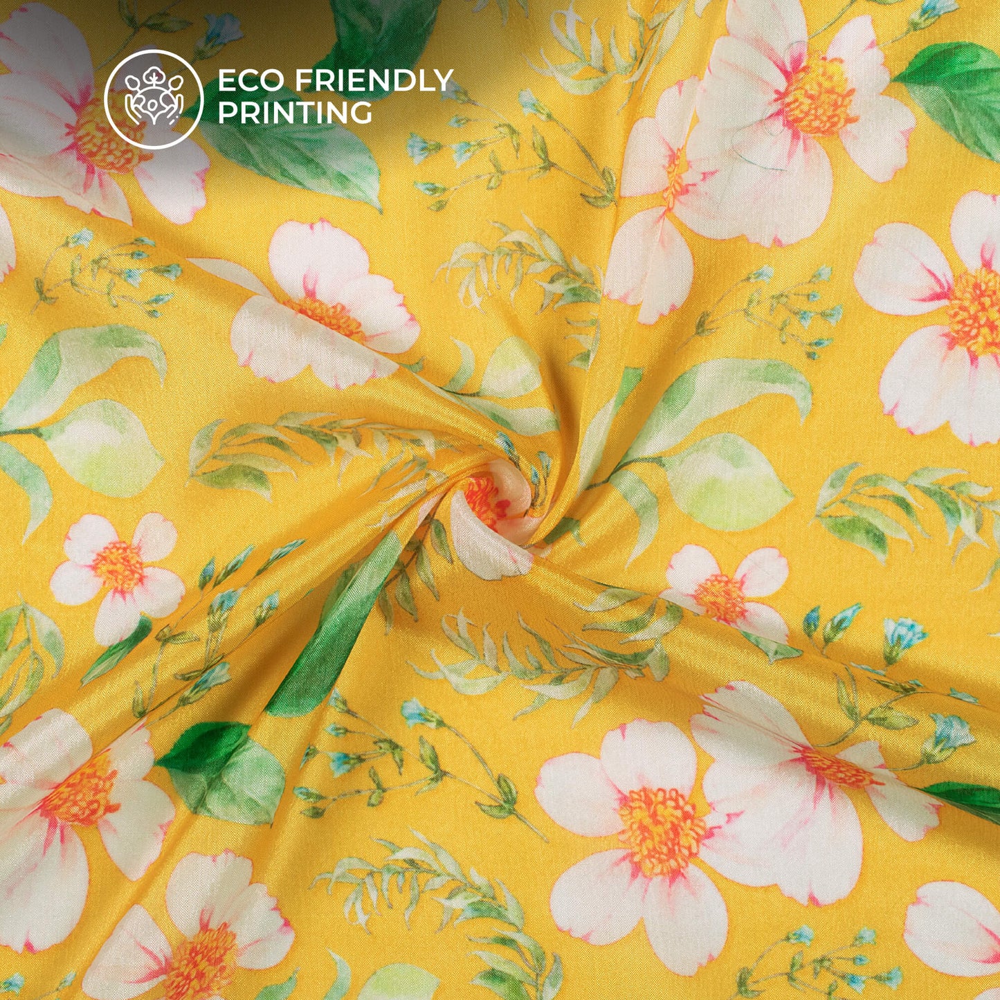 Vintage Floral Digital Print Poly Chinnon Chiffon Fabric