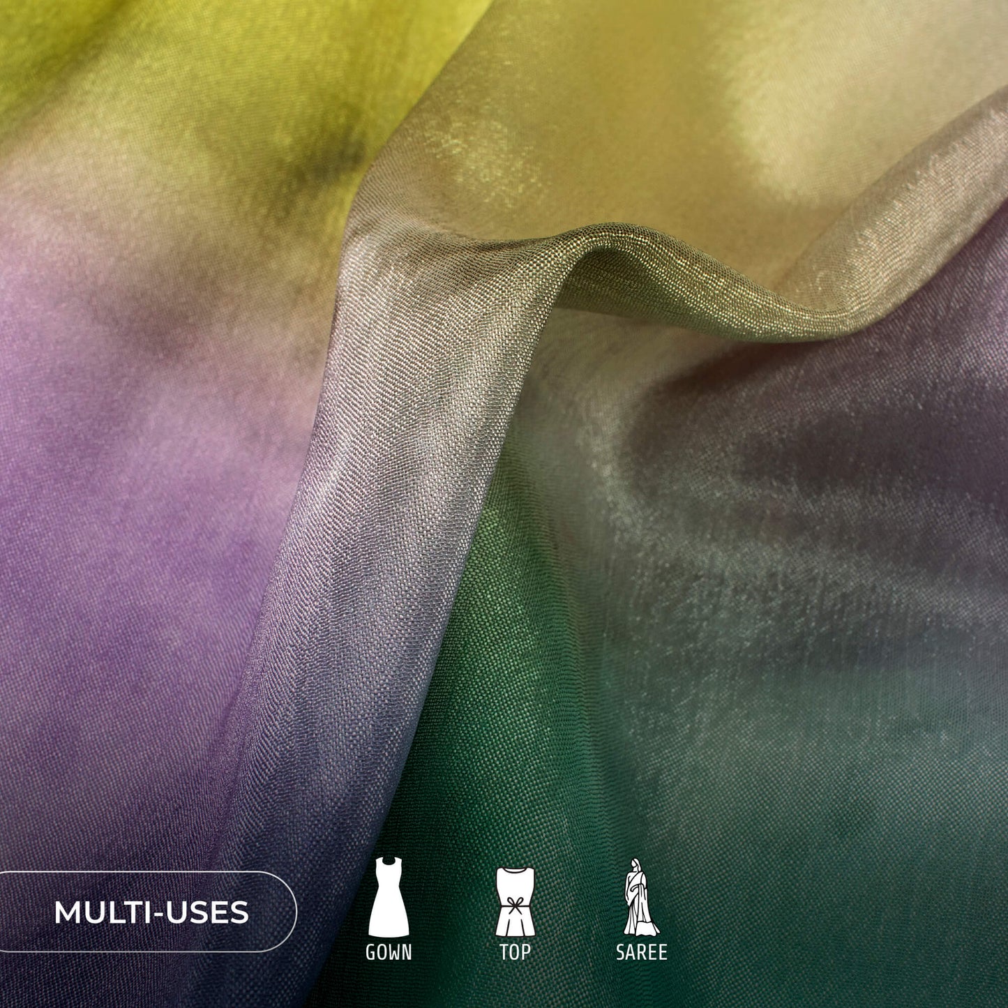 Tye And Dye Digital Print Poly Chinnon Chiffon Fabric