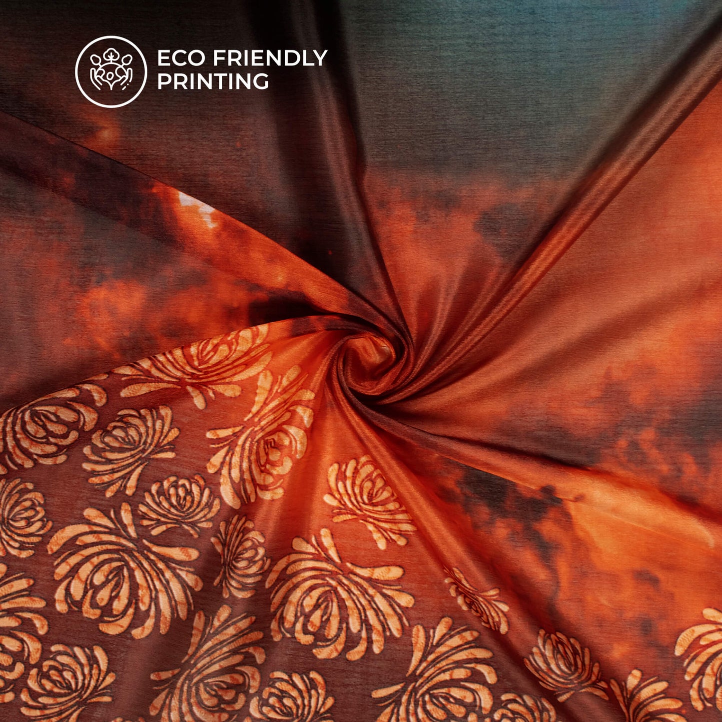 Trendy Tye And Dye Digital Print Poly Chinnon Chiffon Fabric