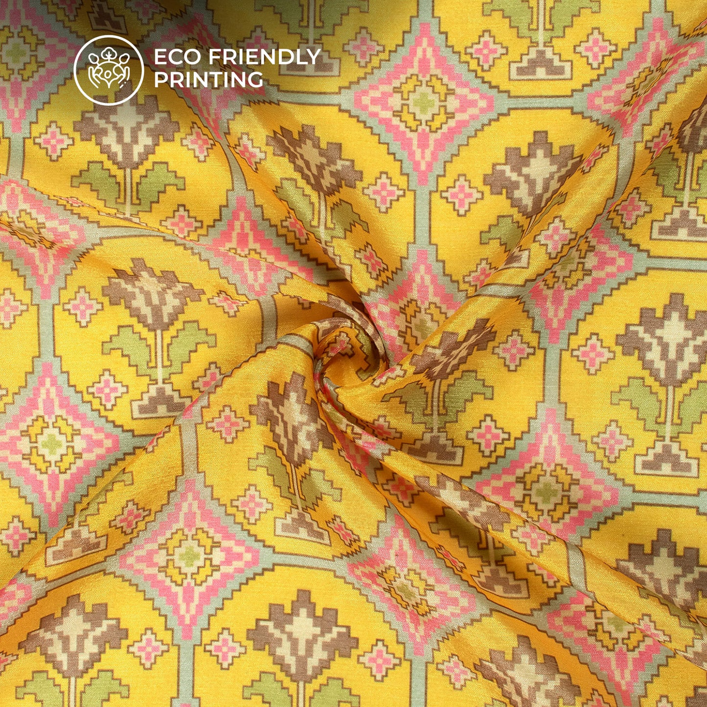 Patolaa Digital Print Poly Chinnon Chiffon Fabric