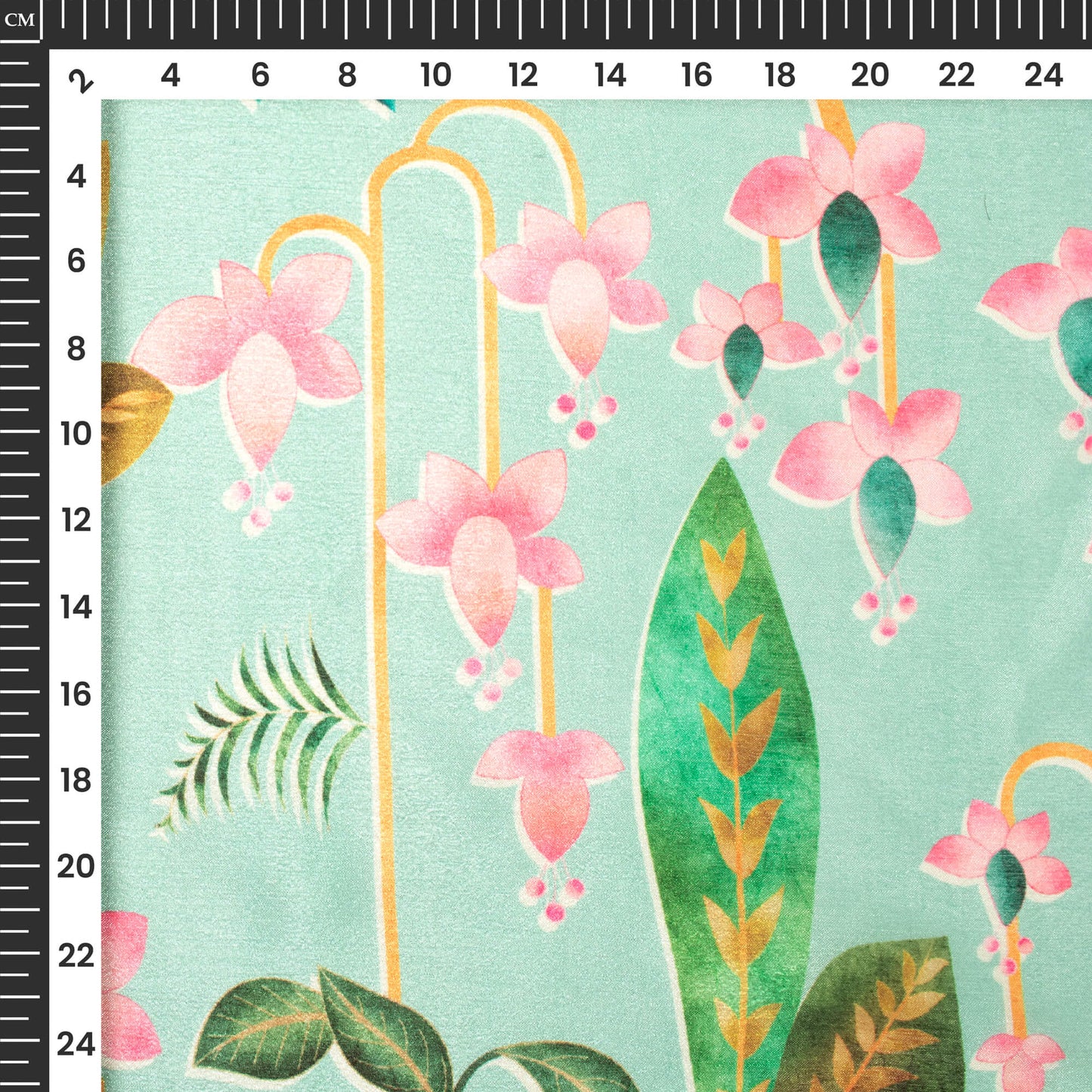 Vintage Floral Digital Print Poly Chinnon Chiffon Fabric
