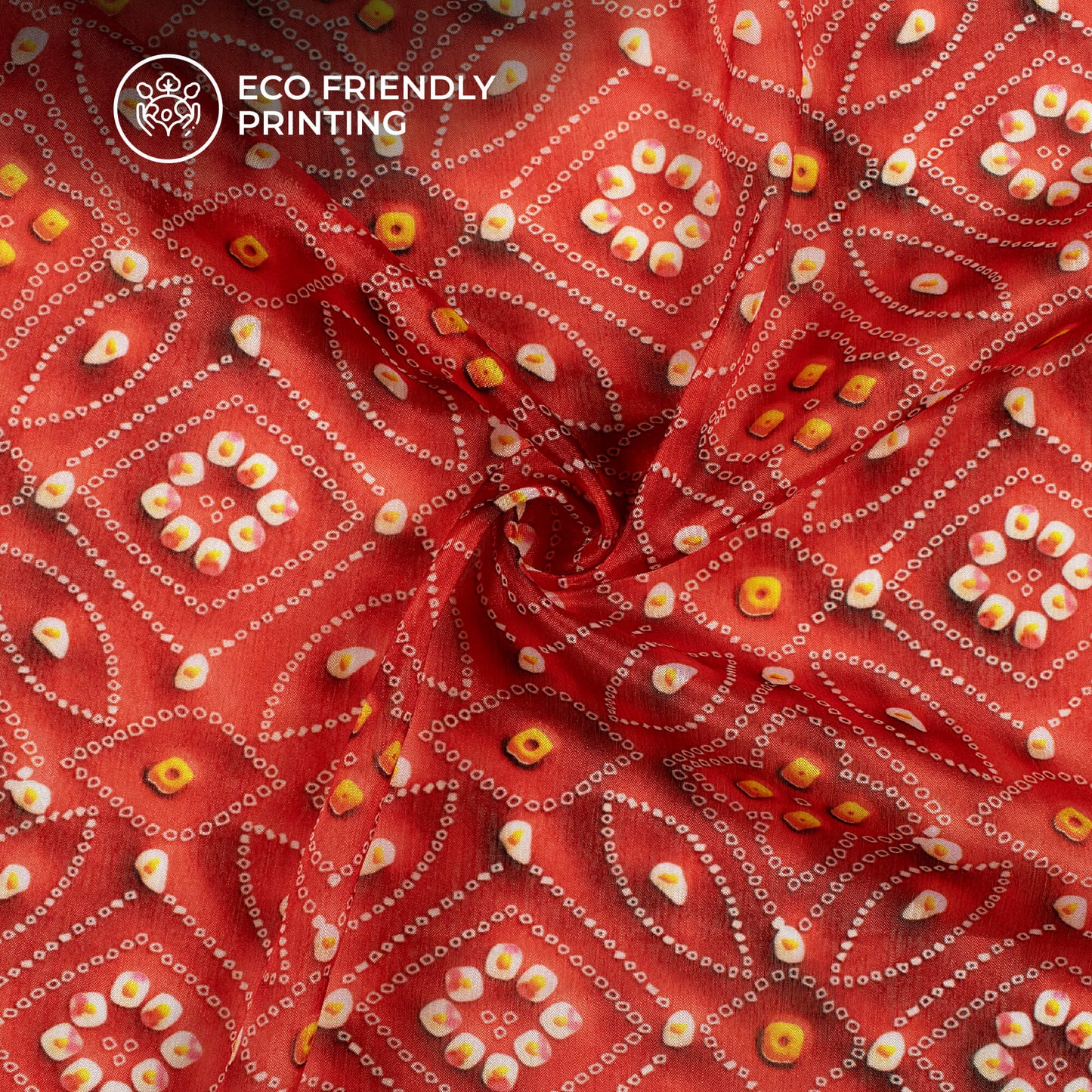 Exclusive Bandhanii Digital Print Poly Chinnon Chiffon Fabric