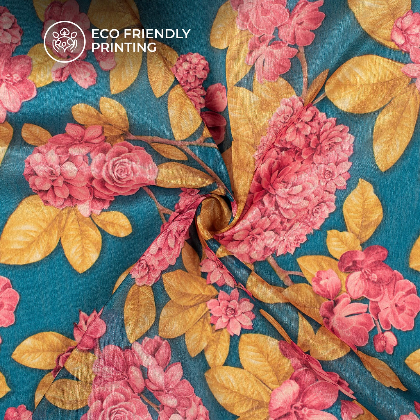 Dashing Floral Digital Print Poly Chinnon Chiffon Fabric