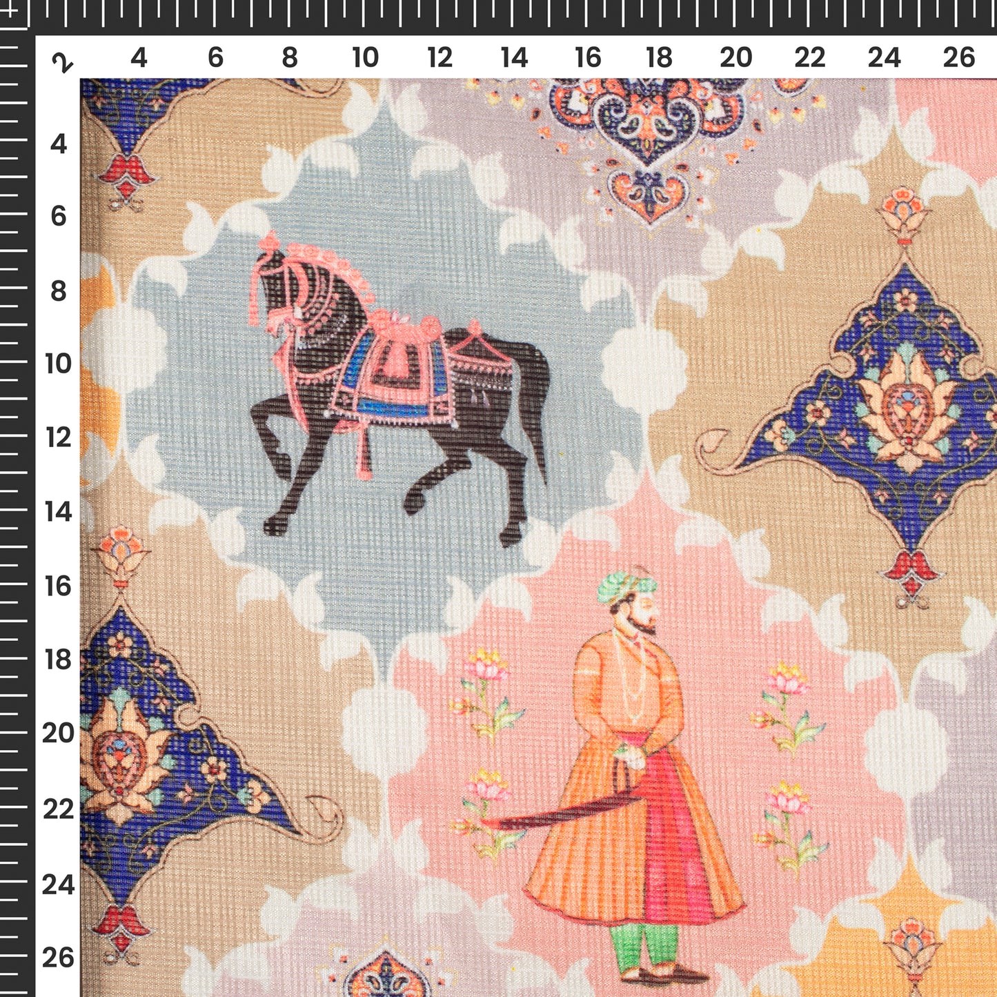 Exclusive Mughal Digital Print Kota Doria Fabric