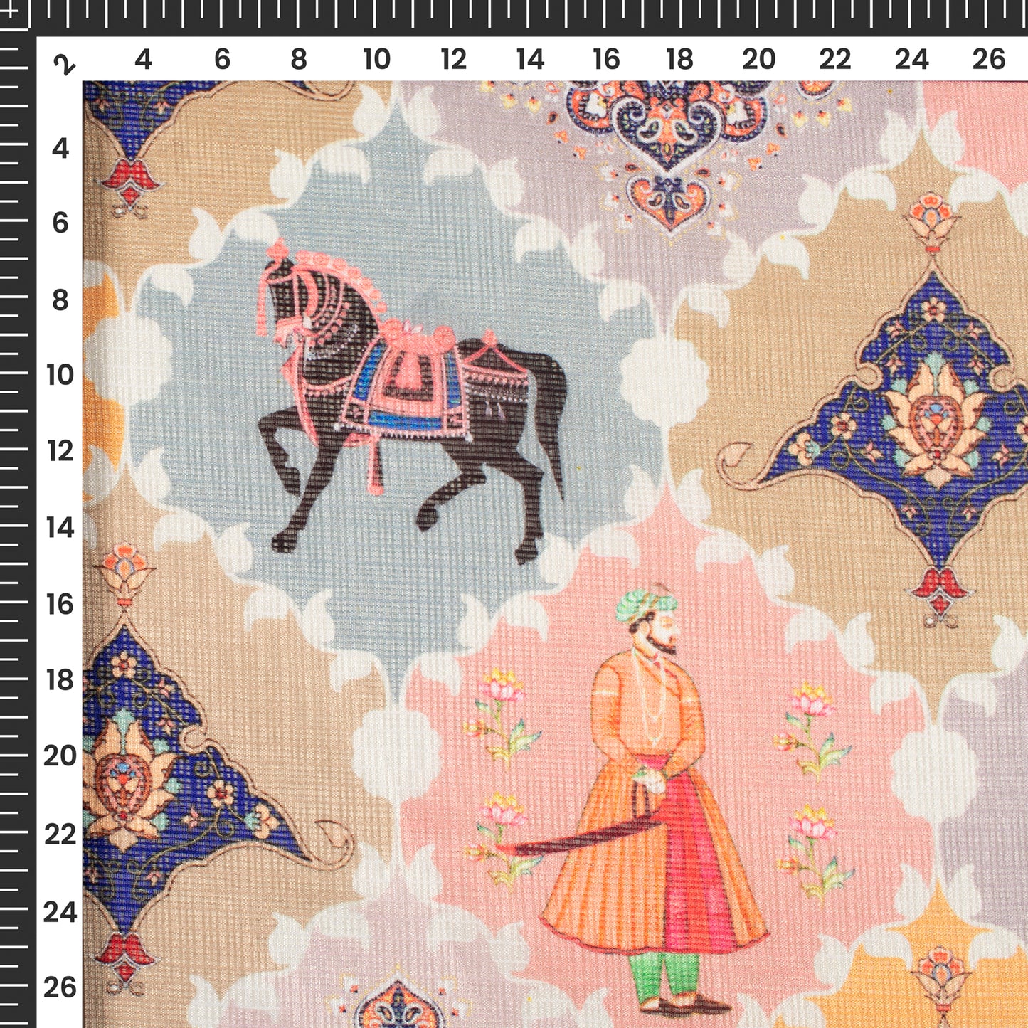 Exclusive Mugal Digital Print Kota Doria Fabric
