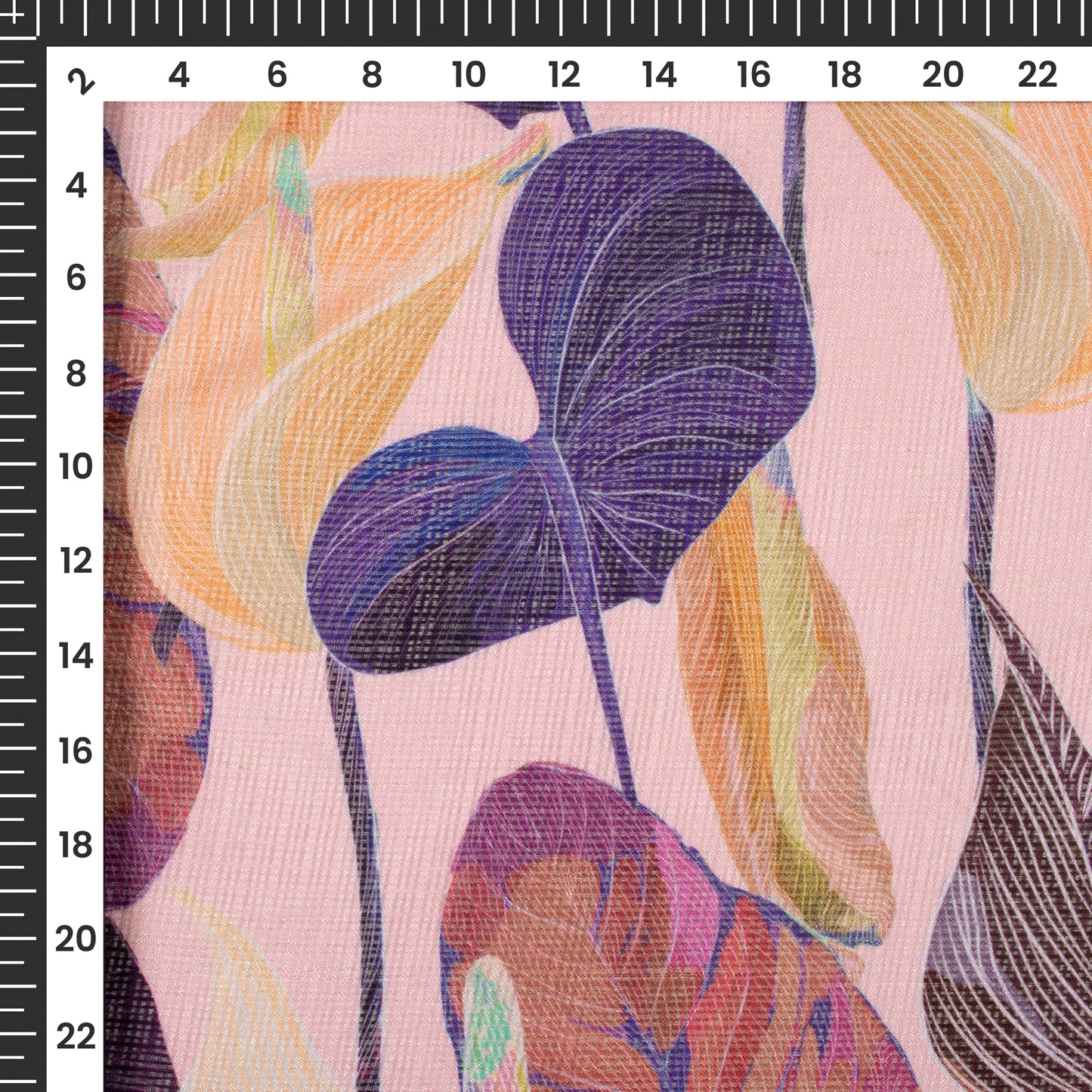 Beautiful Floral Digital Print Kota Doria Fabric