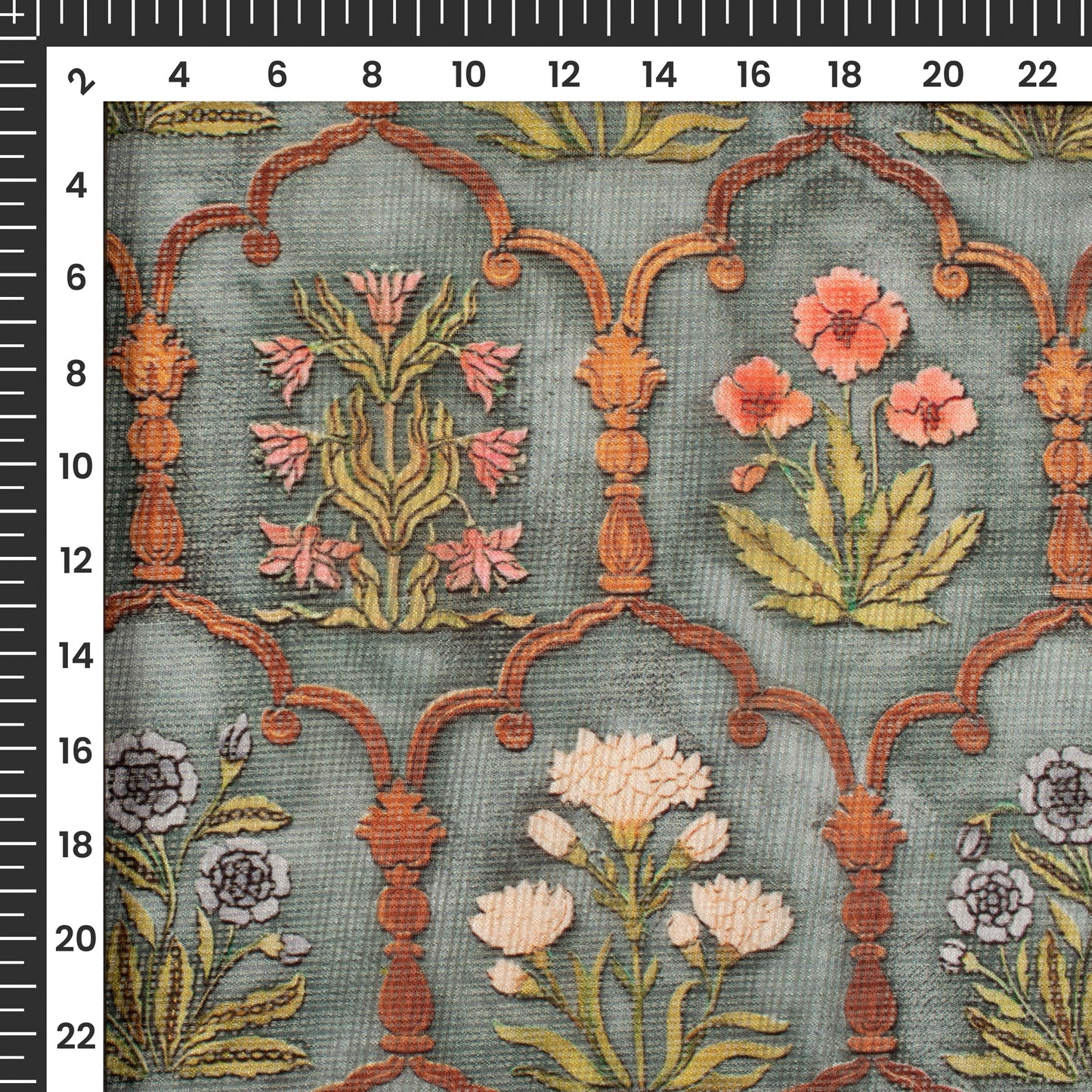 Trendy Ethnic Digital Print Kota Doria fabric
