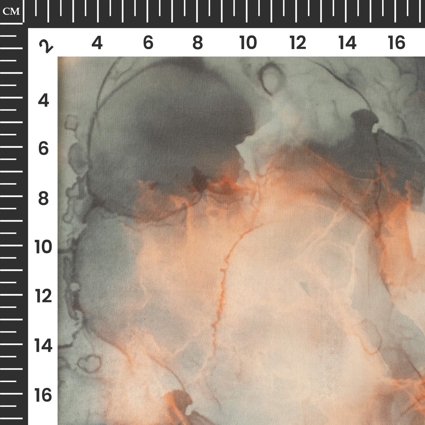 Grey And Brown Marble Printed Organza Satin Fabric