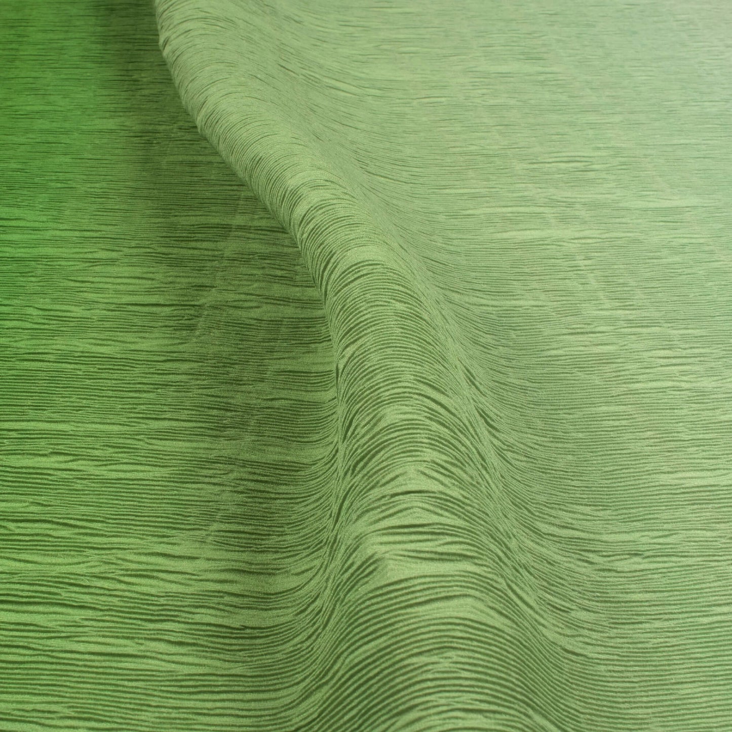 Green Ombre Pattern Digital Print Crepe Satin Pleated Fabric