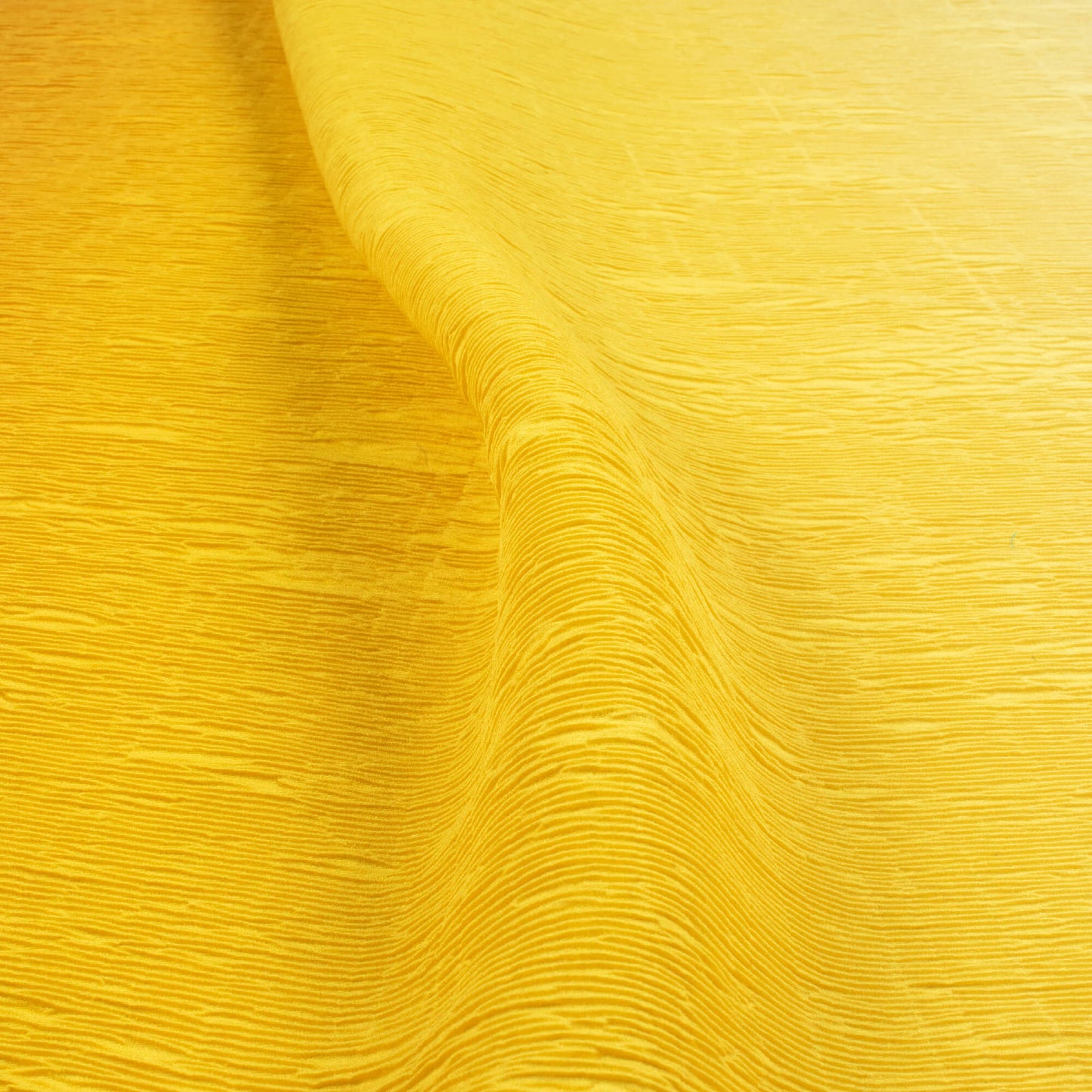 Yellow Ombre Pattern Digital Print Crepe Satin Pleated Fabric