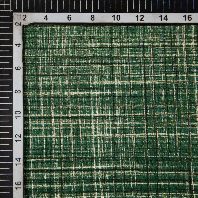 Green Brush Ajrakh Handblock Cotton Fabric - Fabcurate