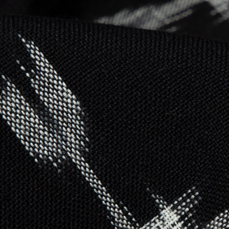Black And White Woven Pre-Washed Double Cotton Ikat Fabric