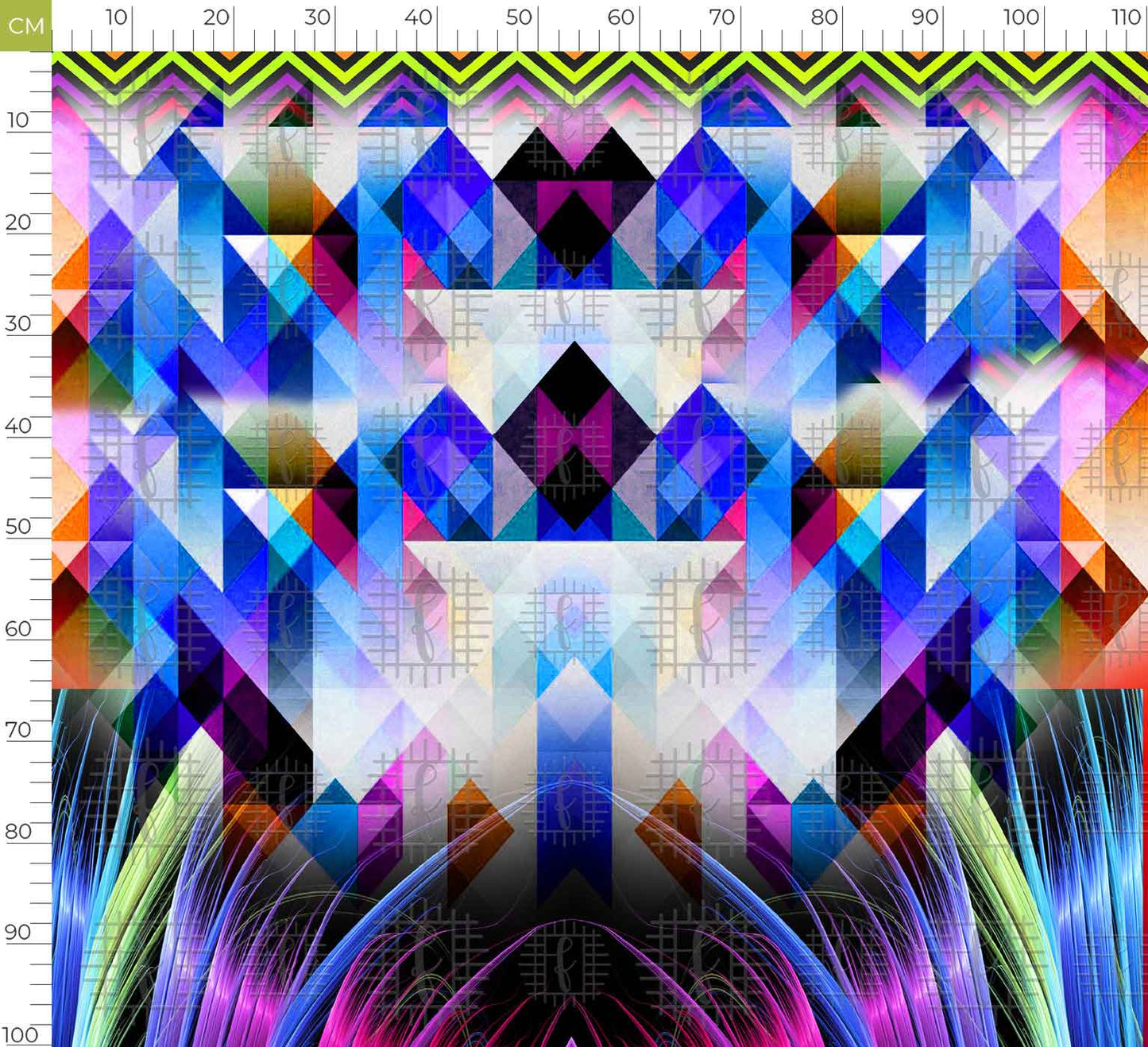 Multi-Color Geometric Pattern Unstitched Georgette Kaftan