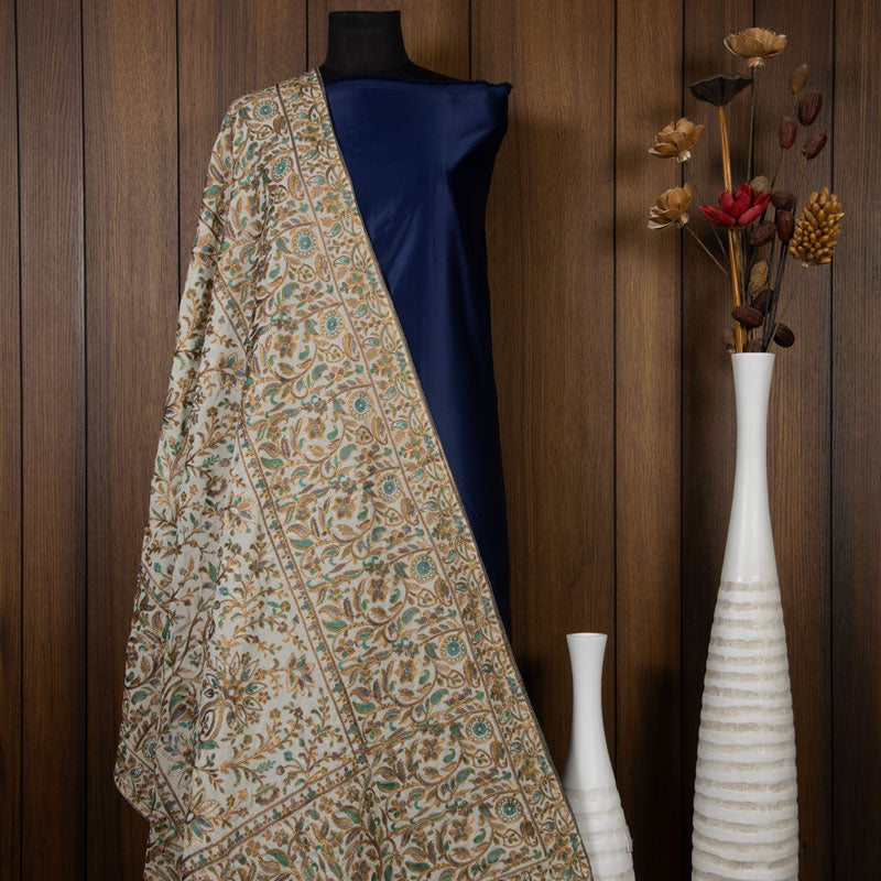White Ethnic Pattern Georgette Dupatta