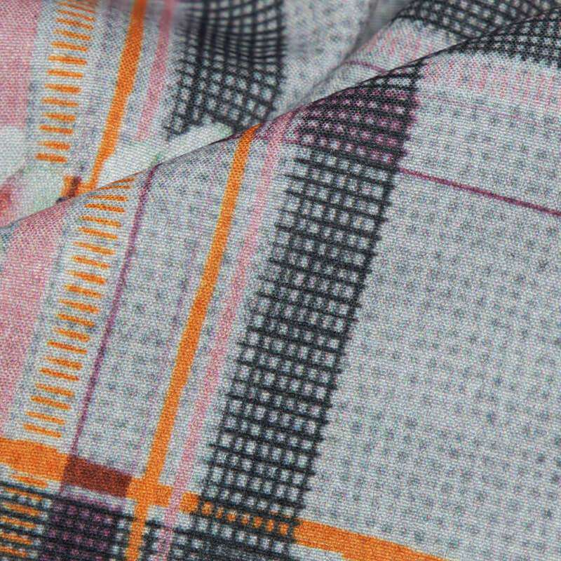 Light Grey Floral Digital Print American Crepe Fabric - Fabcurate