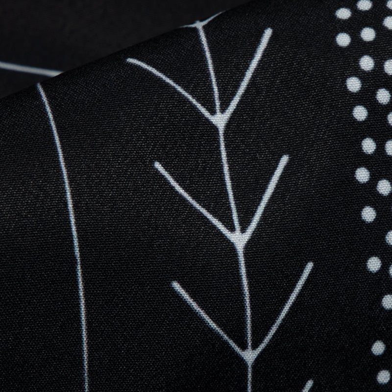 Black Geometrical Digital Print American Crepe Fabric - Fabcurate