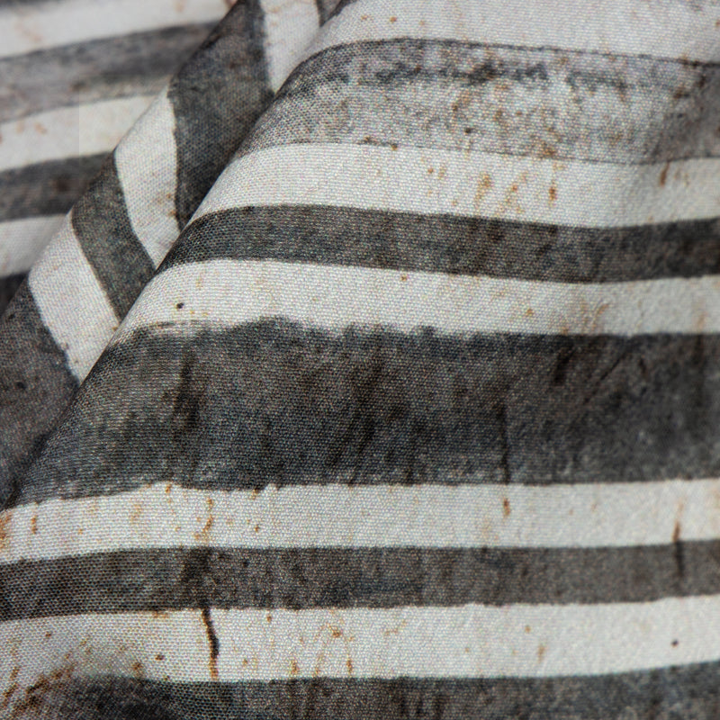 Light Peach Stripes Digital Print American Crepe Fabric - Fabcurate