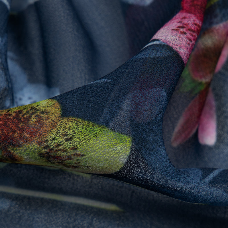 Multicolor Floral Digital Print Georgette Fabric