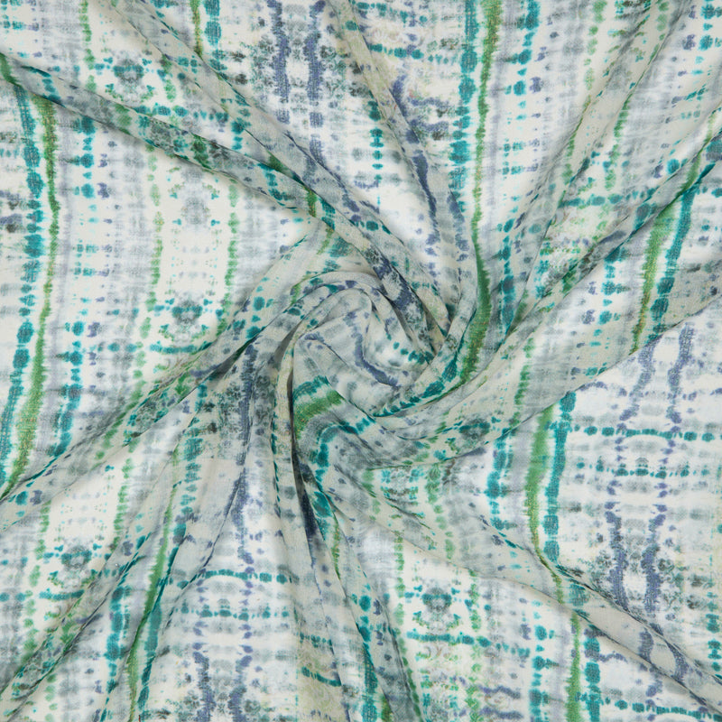 Cream Abstract Digital Print Georgette Fabric