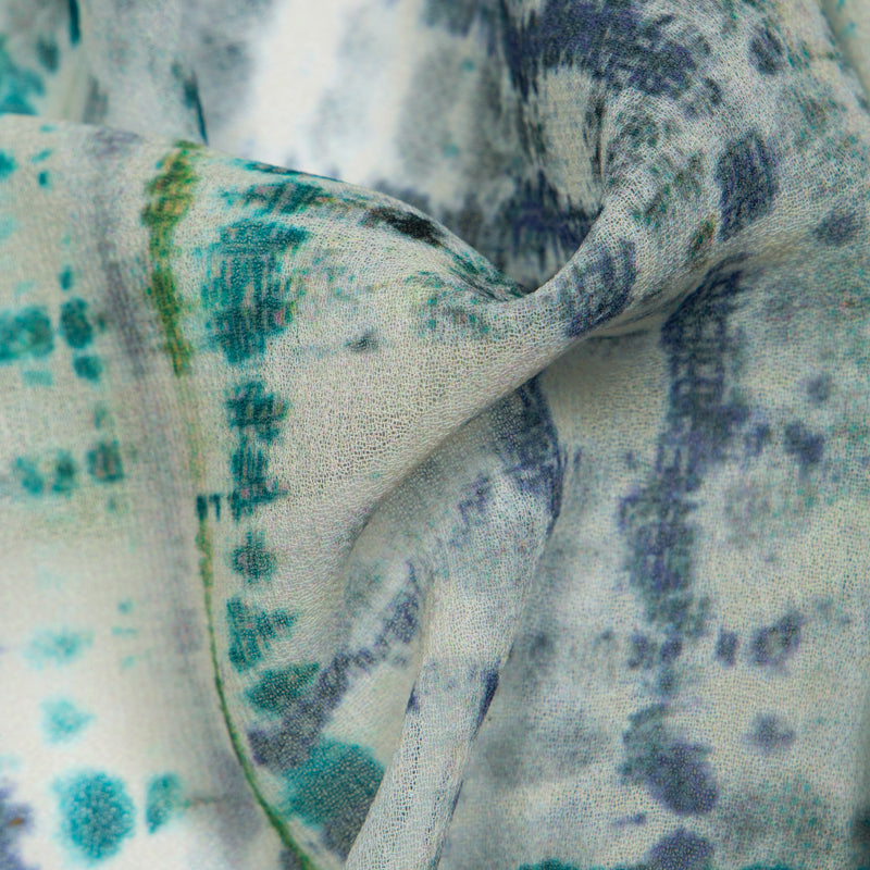 Cream Abstract Digital Print Georgette Fabric