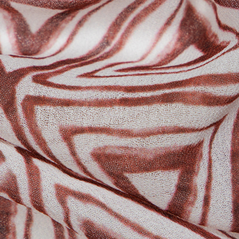 Cream Geometrical Digital Print Georgette Fabric