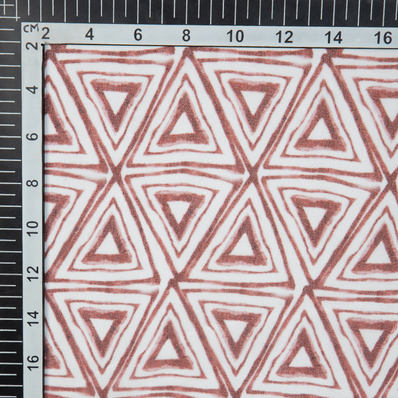 Cream Geometrical Digital Print Georgette Fabric