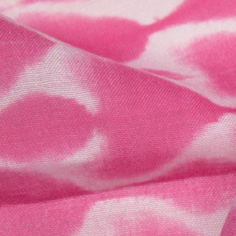 Pink Abstract Digital Print Muslin Fabric - Fabcurate
