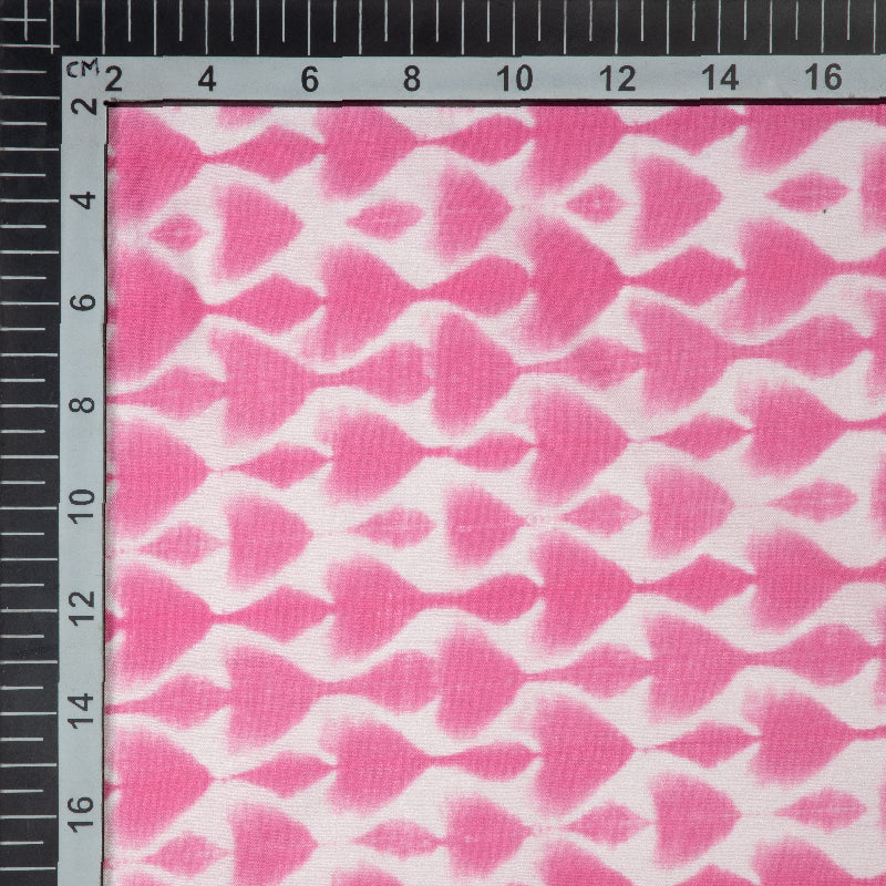 Pink Abstract Digital Print Muslin Fabric - Fabcurate