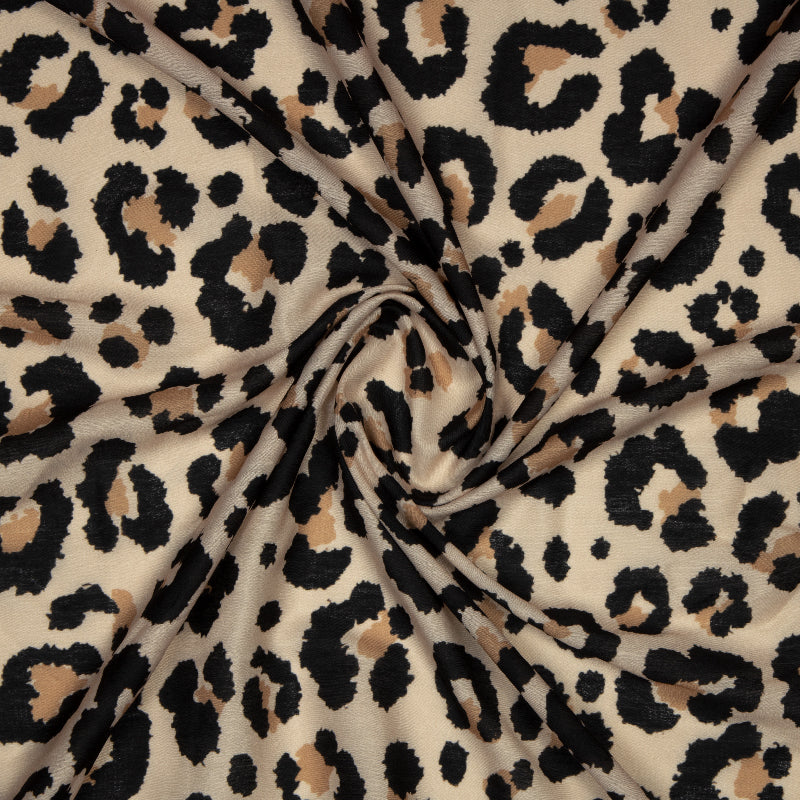 Black Animal Digital Print Muslin Fabric - Fabcurate